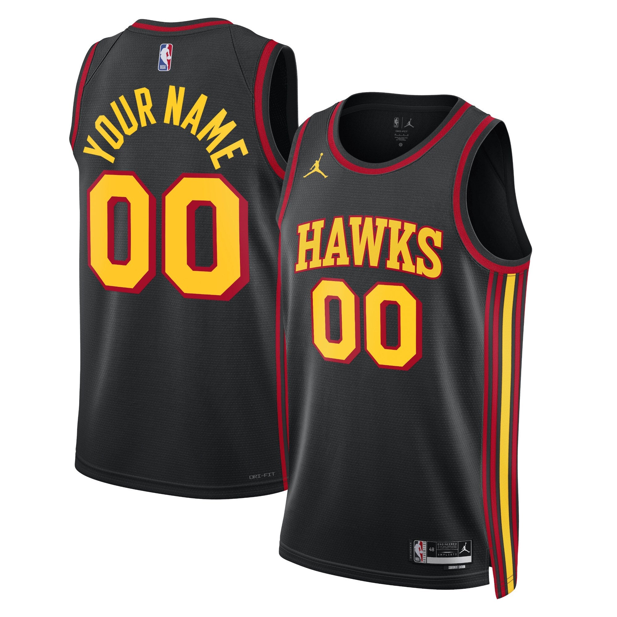 Atlanta Hawks Jordan Brand Unisex 2022/23 Swingman Custom Jersey - Statement Edition - Black Basketball TJS0846