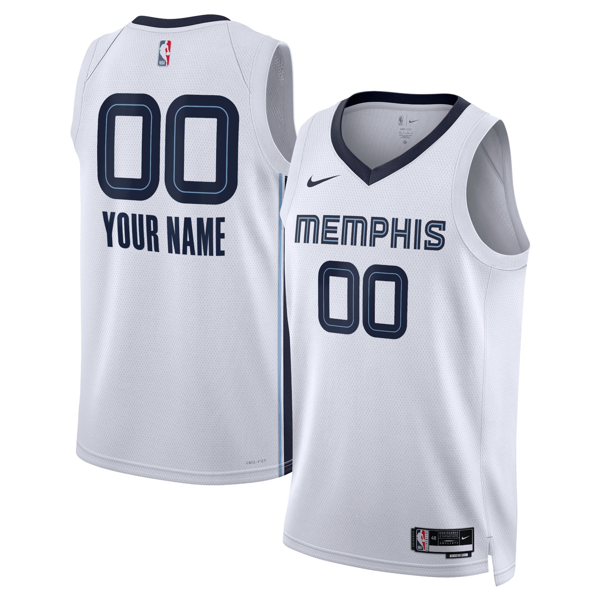 Memphis Grizzlies Unisex Swingman Custom Jersey White - Association Edition Basketball TJS0741