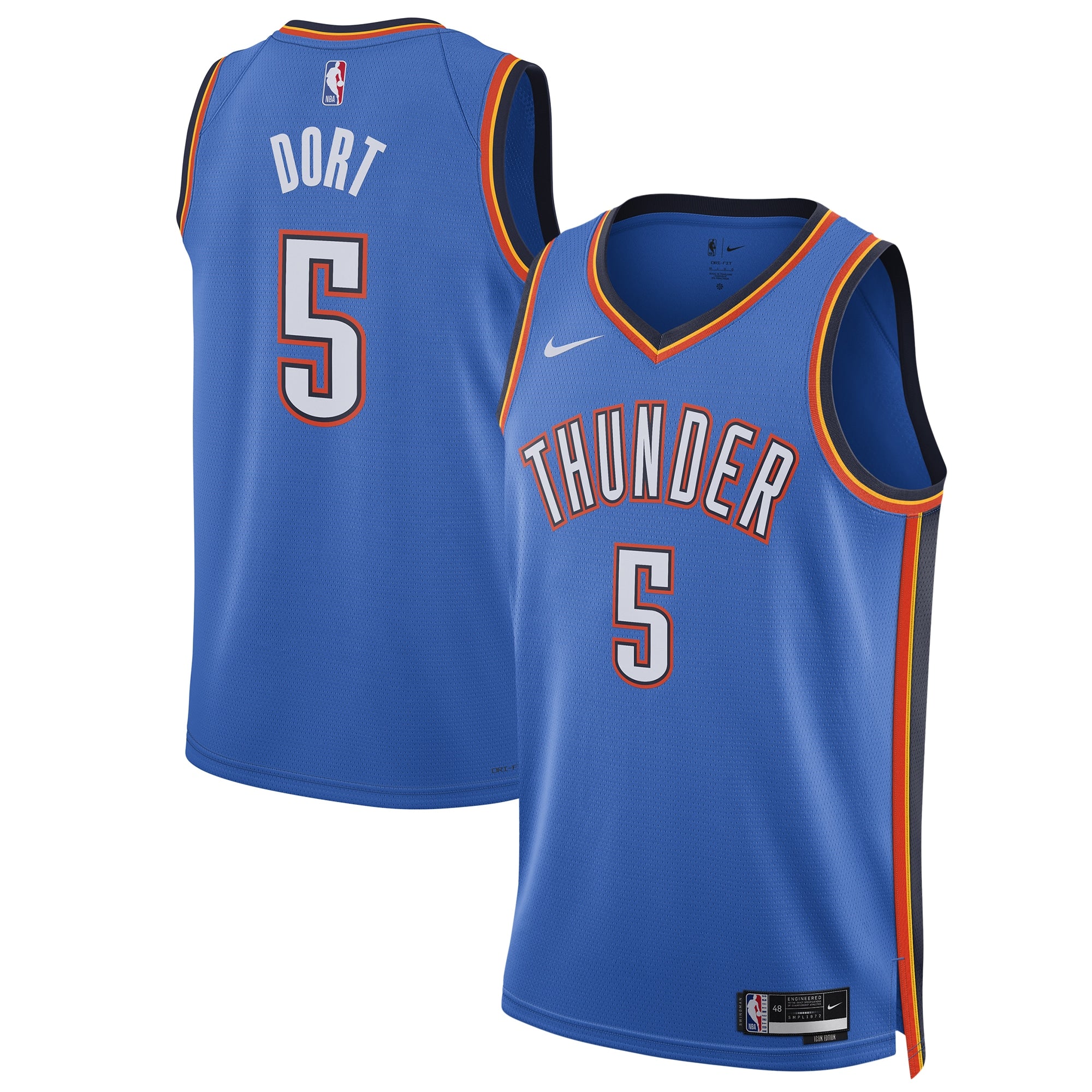 Luguentz Dort Oklahoma City Thunder Unisex Swingman Player Jersey - Icon Edition - Blue Basketball TJS0760