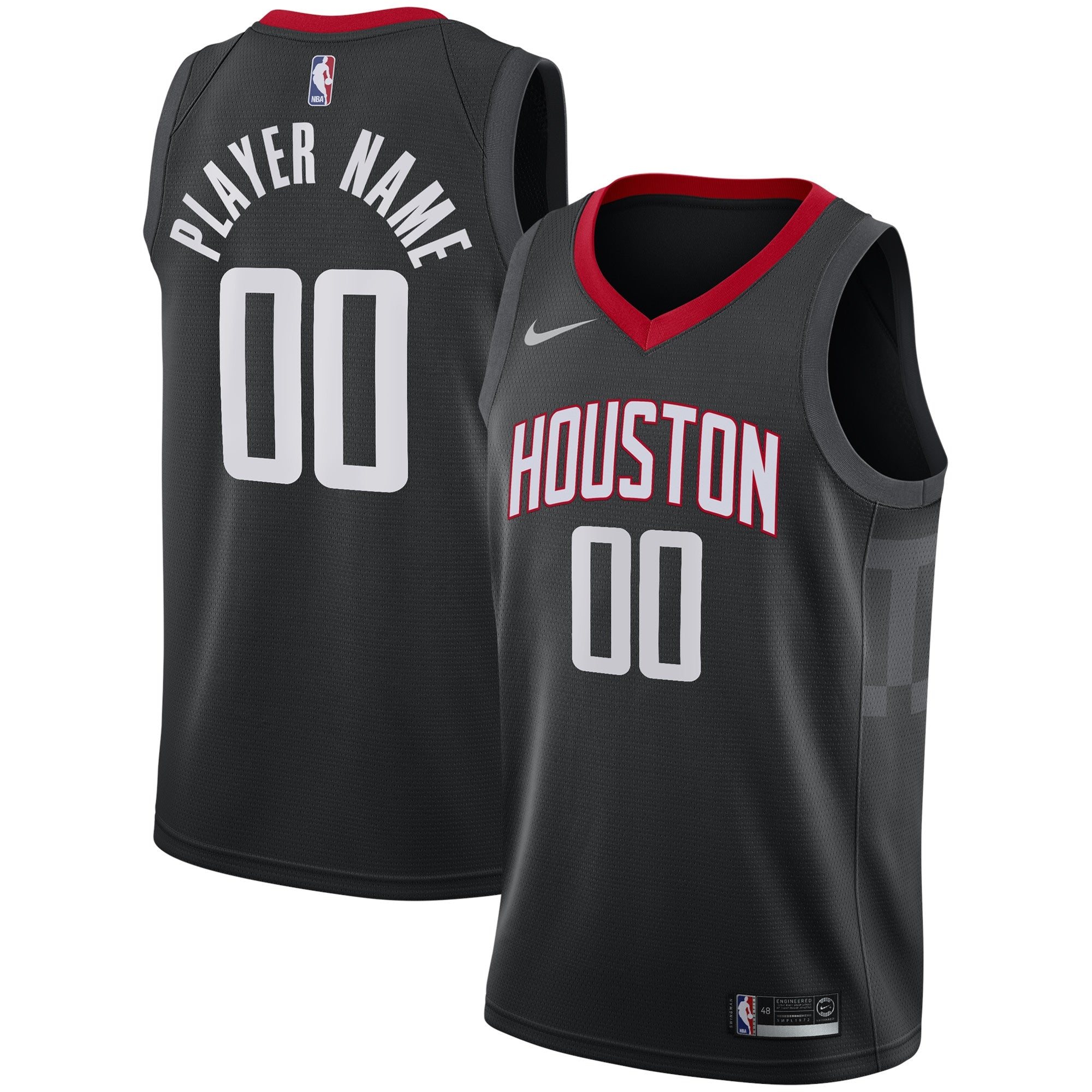 Houston Rockets Swingman Custom Jersey Black - Statement Edition Basketball TJS0742