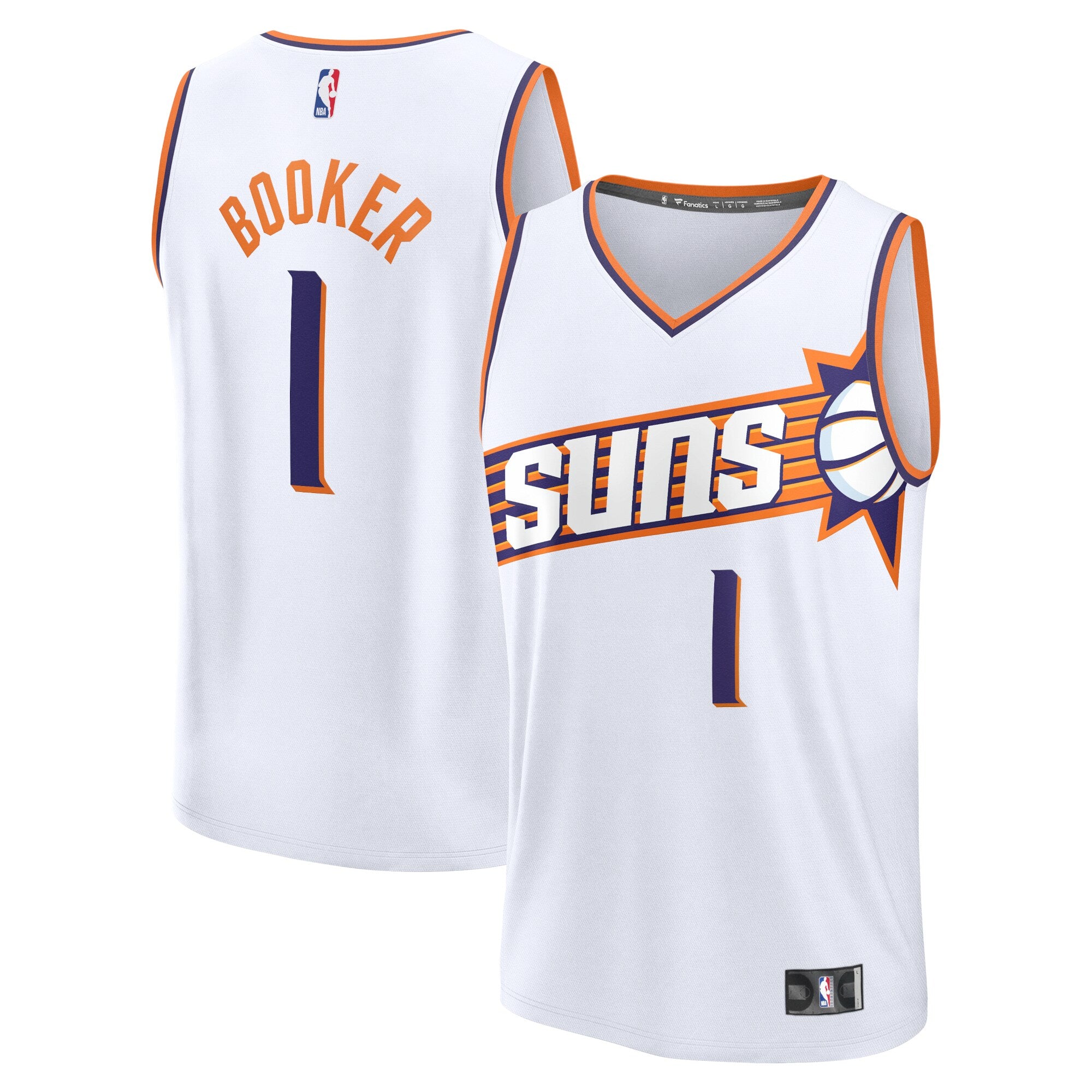 Devin Booker Phoenix Suns Fast Break Replica Player Jersey - Association Edition - White Basketball TJS0678
