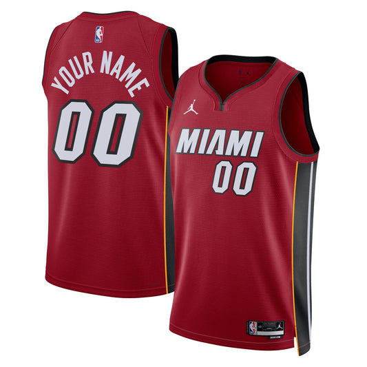 Miami Heat Jordan Brand Unisex 2022/23 Swingman Custom Jersey - Statement Edition - Red Basketball TJS0808