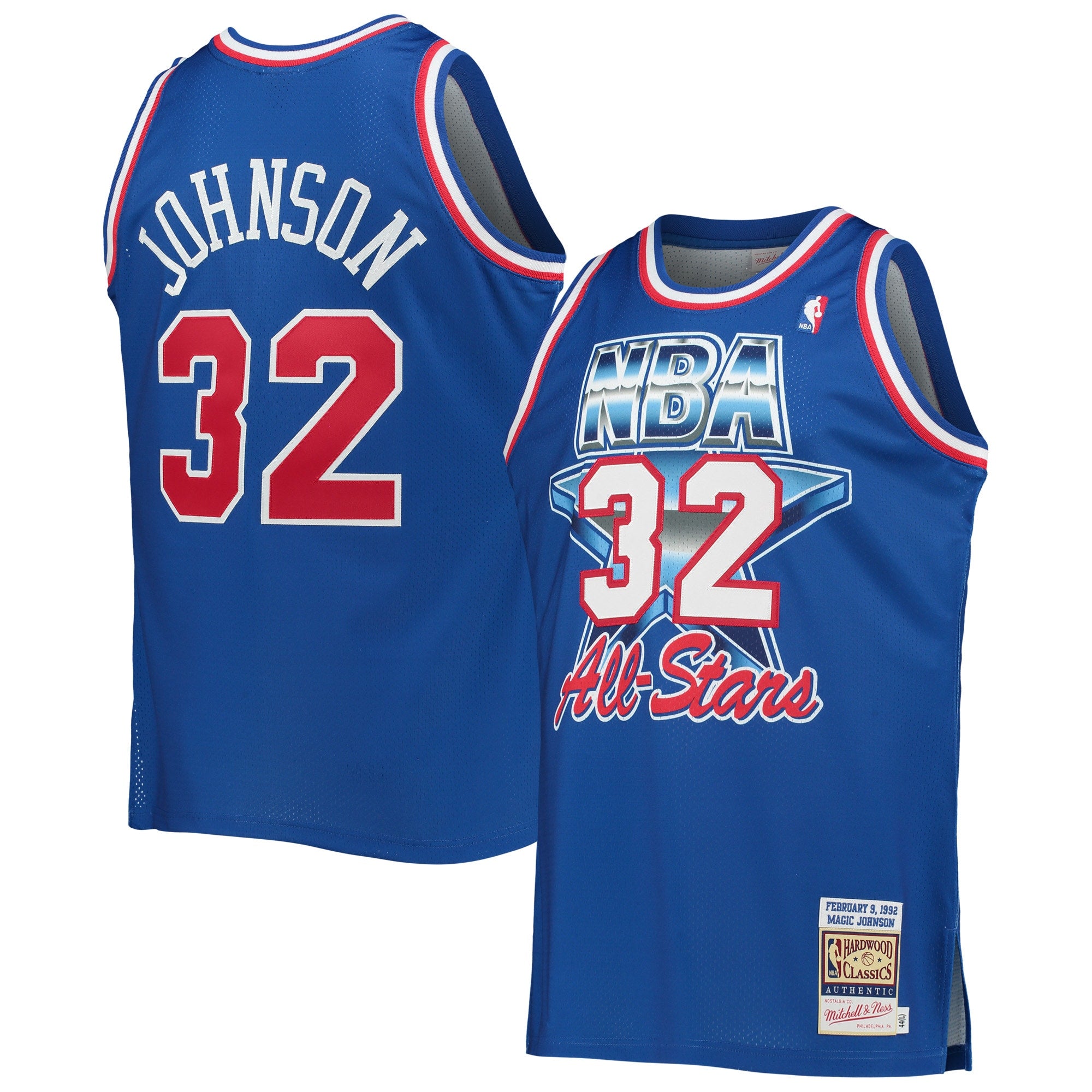 Magic Johnson Western Conference M & N Hardwood Classics 1992 All-Star Game Jersey - Royal Basketball TJS0690
