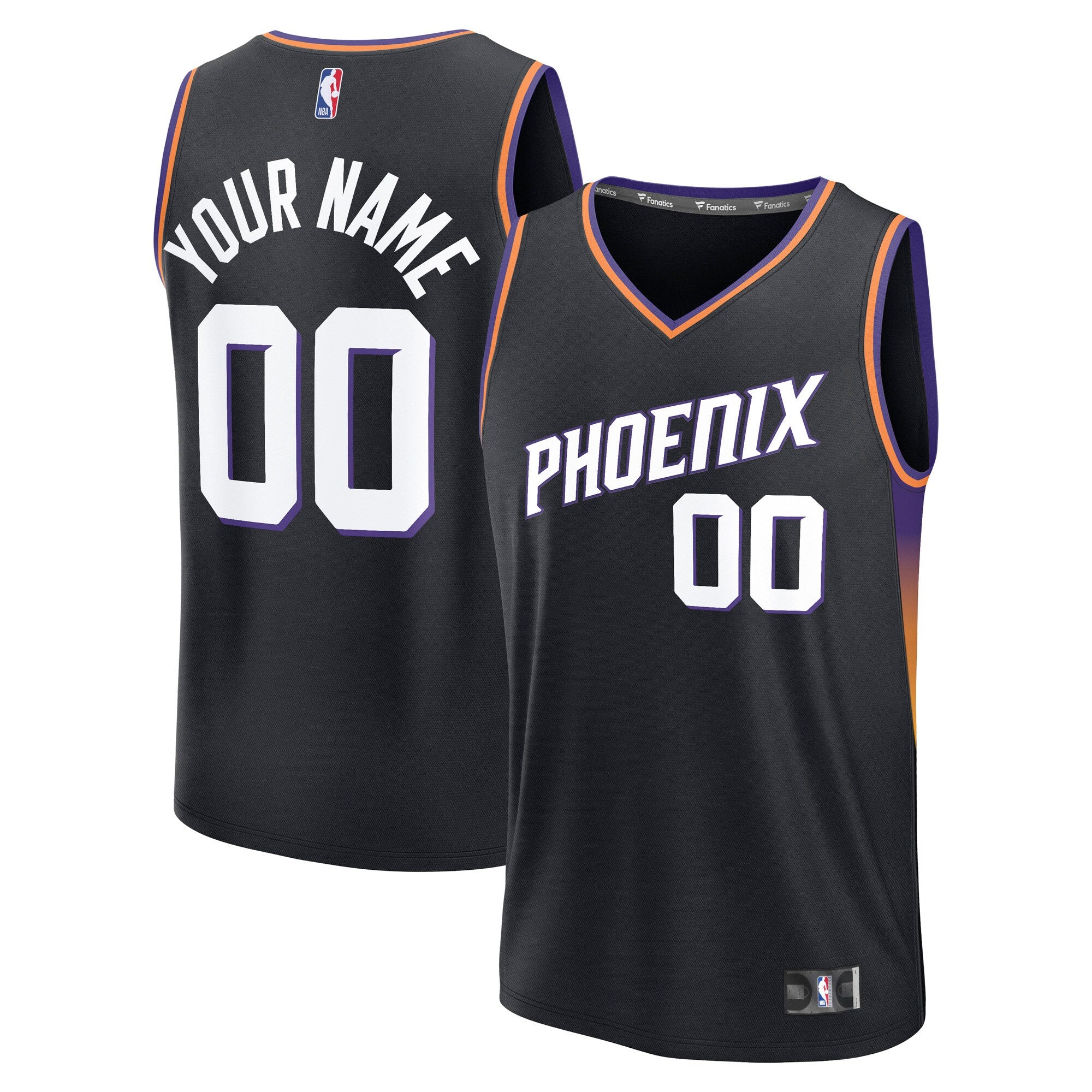Phoenix Suns Fast Break Custom Jersey - Icon Edition - Black Basketball TJS0714