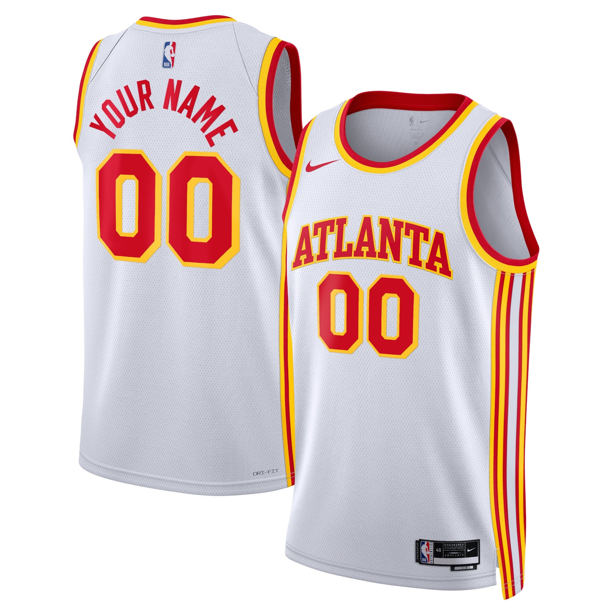 Atlanta Hawks Unisex Swingman Custom Jersey White - Association Edition Basketball TJS0793