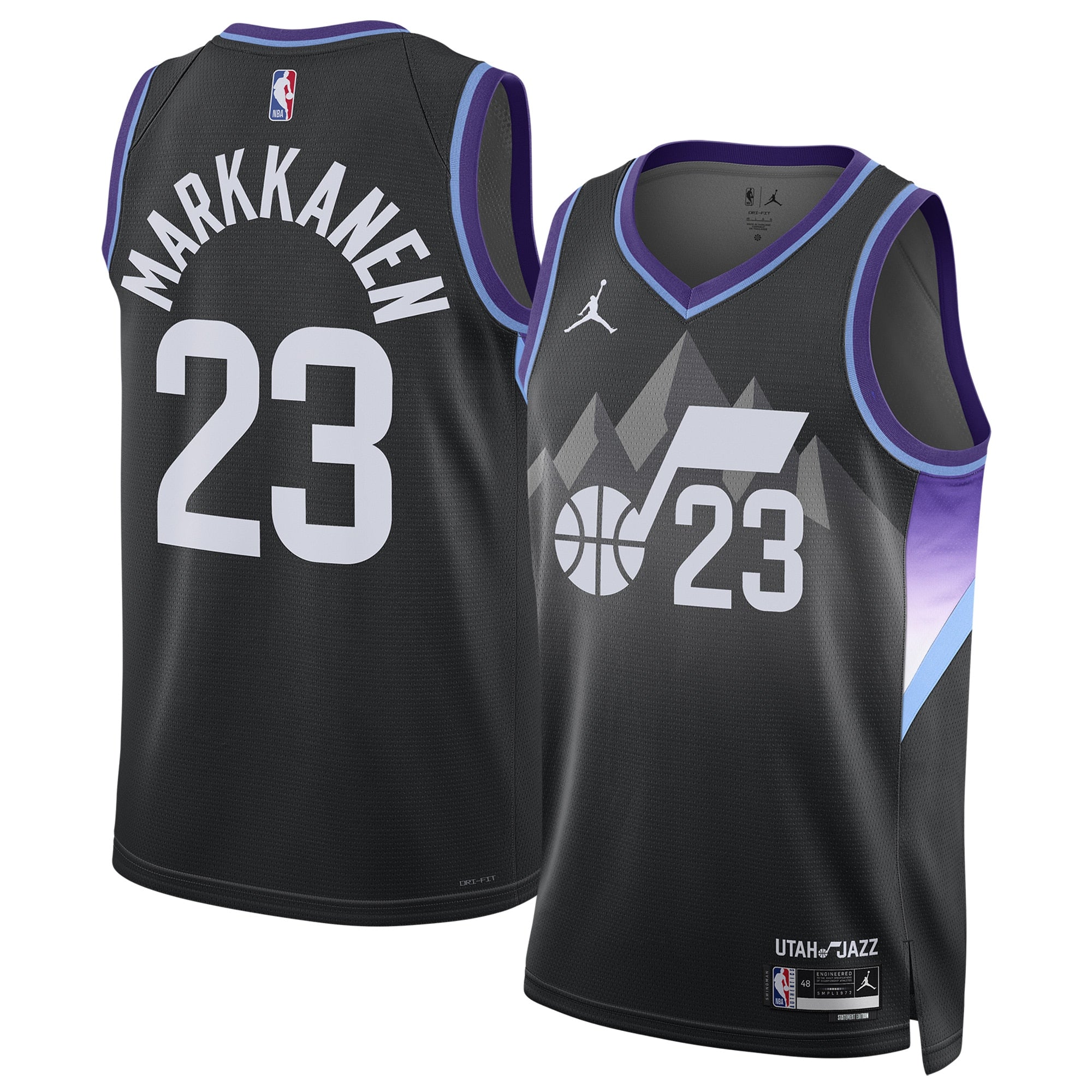 Lauri Markkanen Utah Jazz Jordan Brand Unisex 2024/25 Swingman Jersey - Statement Edition - Black Basketball TJS0725
