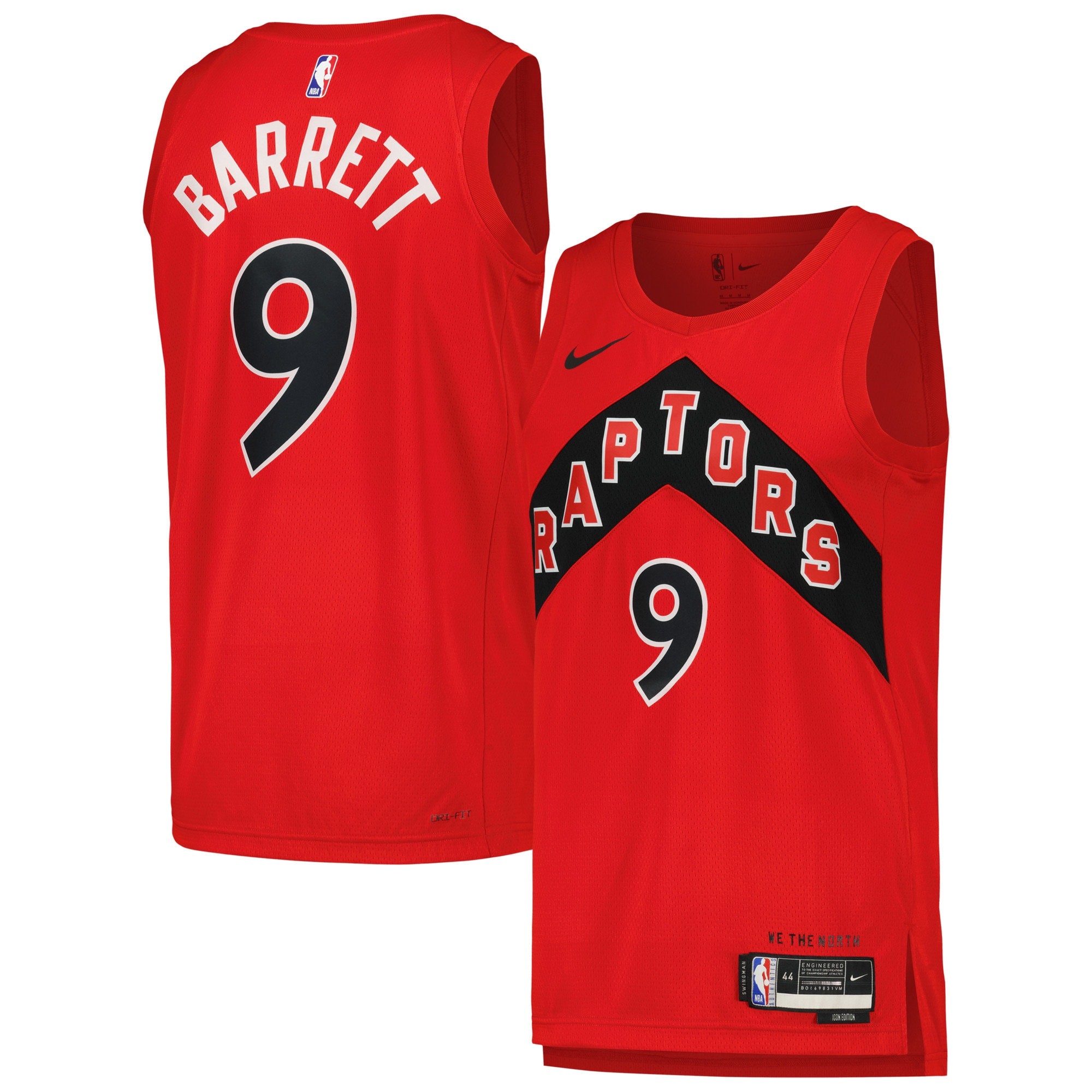 RJ Barrett Toronto Raptors Unisex Swingman Player Jersey - Icon Edition - Red Basketball TJS0833