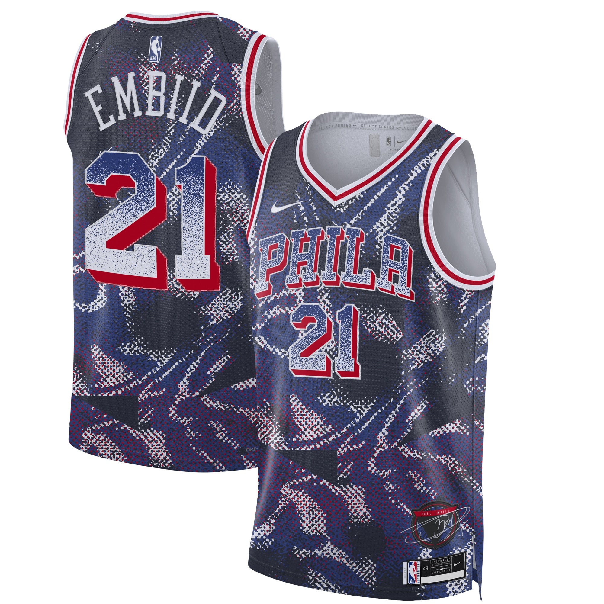 Joel Embiid Philadelphia 76ers Unisex 2025 Select Series Swingman Player Jersey - Navy Basketball TJS0729