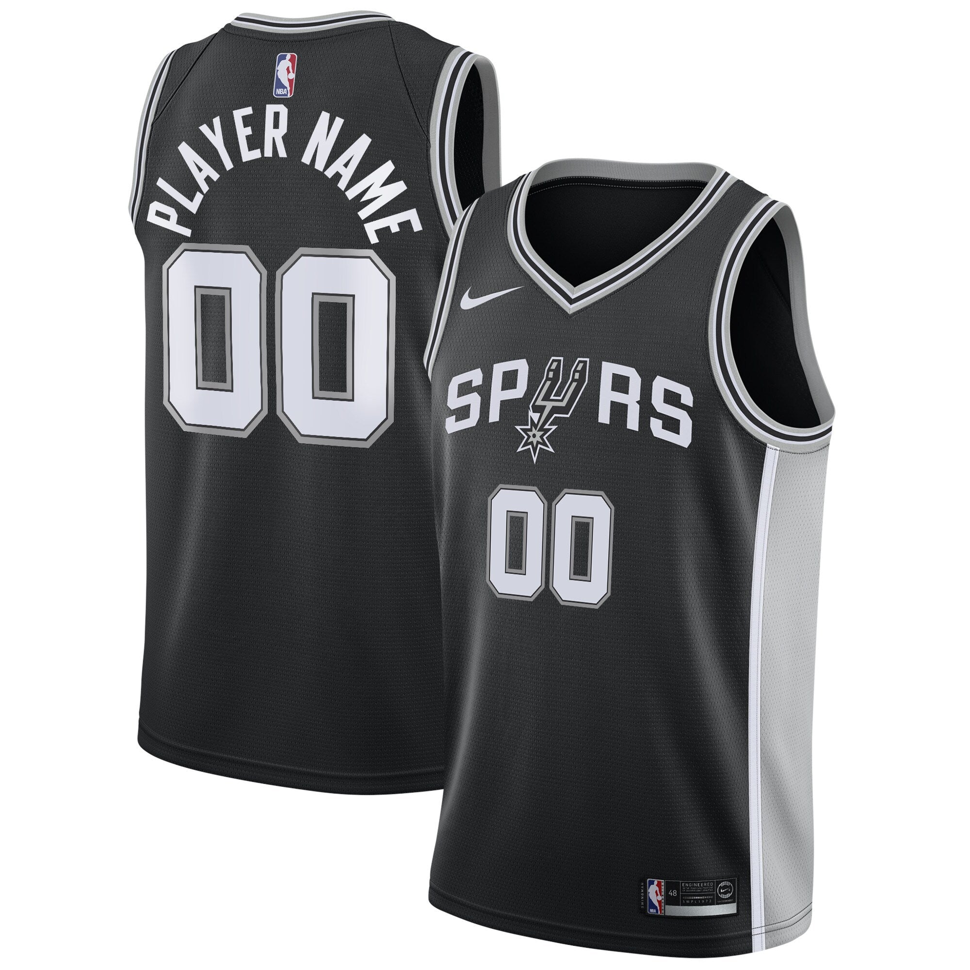 San Antonio Spurs Swingman Custom Jersey Black - Icon Edition Basketball TJS0708