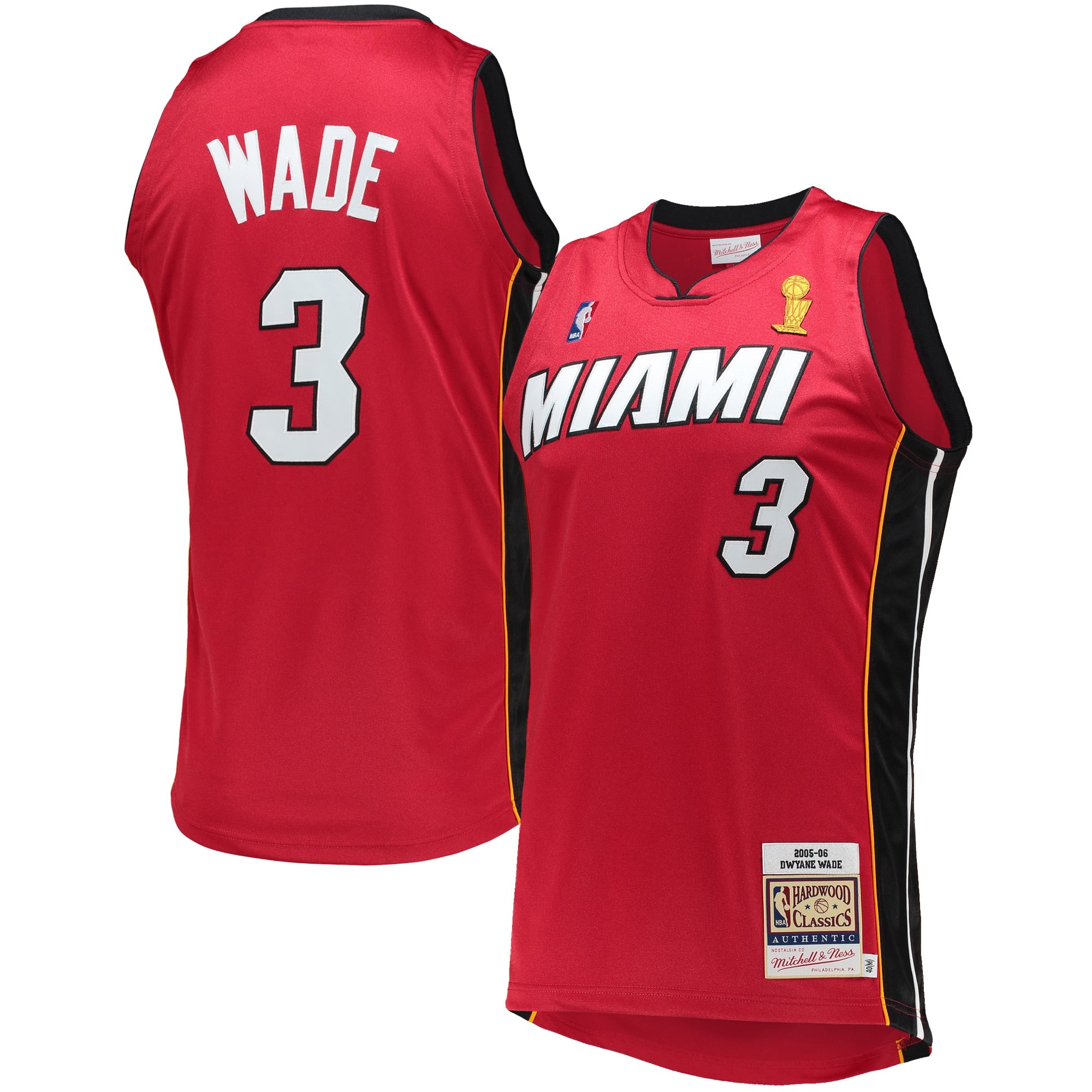 Dwyane Wade Miami Heat M & N 2005-06 Hardwood Classics Jersey - Red Basketball TJS0673