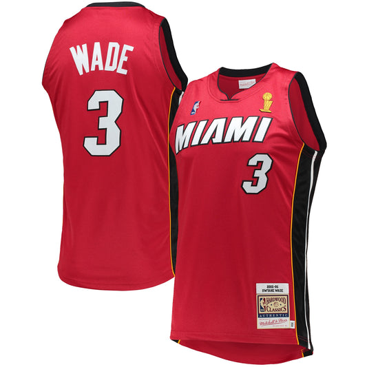 Dwyane Wade Miami Heat M & N 2005-06 Hardwood Classics Jersey - Red Basketball TJS0673