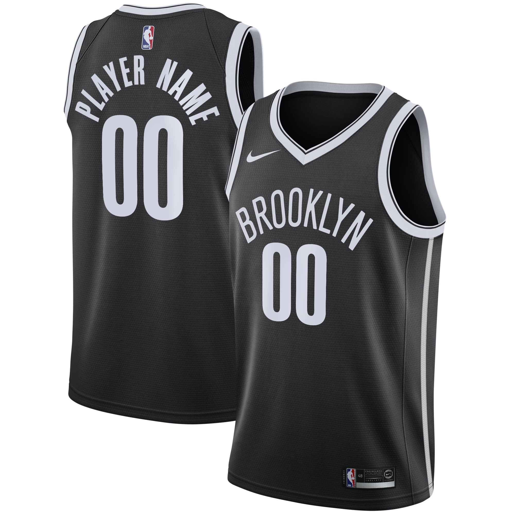 Brooklyn Nets 2020/21 Swingman Custom Jersey - Icon Edition - Black Basketball TJS0840