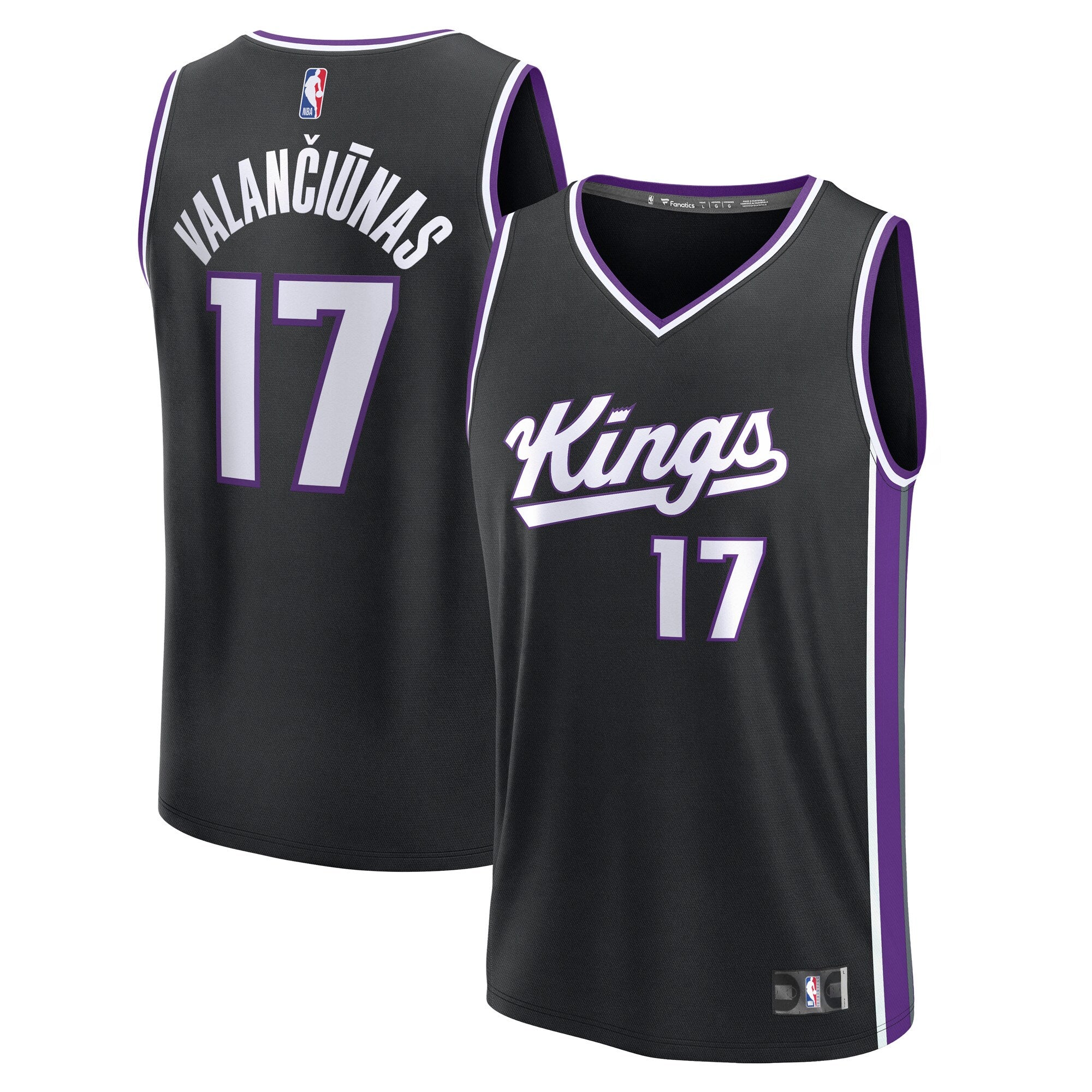 Jonas Valan?i?nas Sacramento Kings Fast Break Replica Jersey - Black - Icon Edition Basketball TJS0802