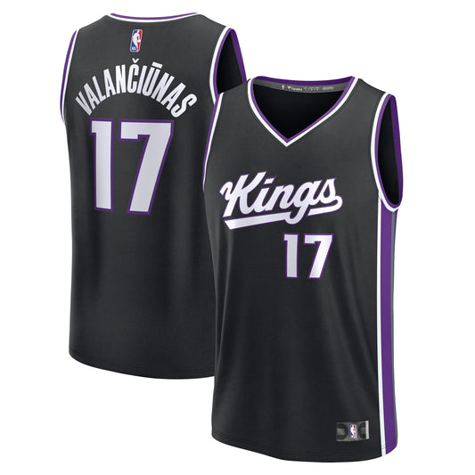 Jonas Valan?i?nas Sacramento Kings Fast Break Replica Jersey - Black - Icon Edition Basketball TJS0802