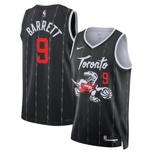 RJ Barrett Toronto Raptors Unisex 2025/26 Swingman Jersey - Black - City Edition Basketball TJS0722