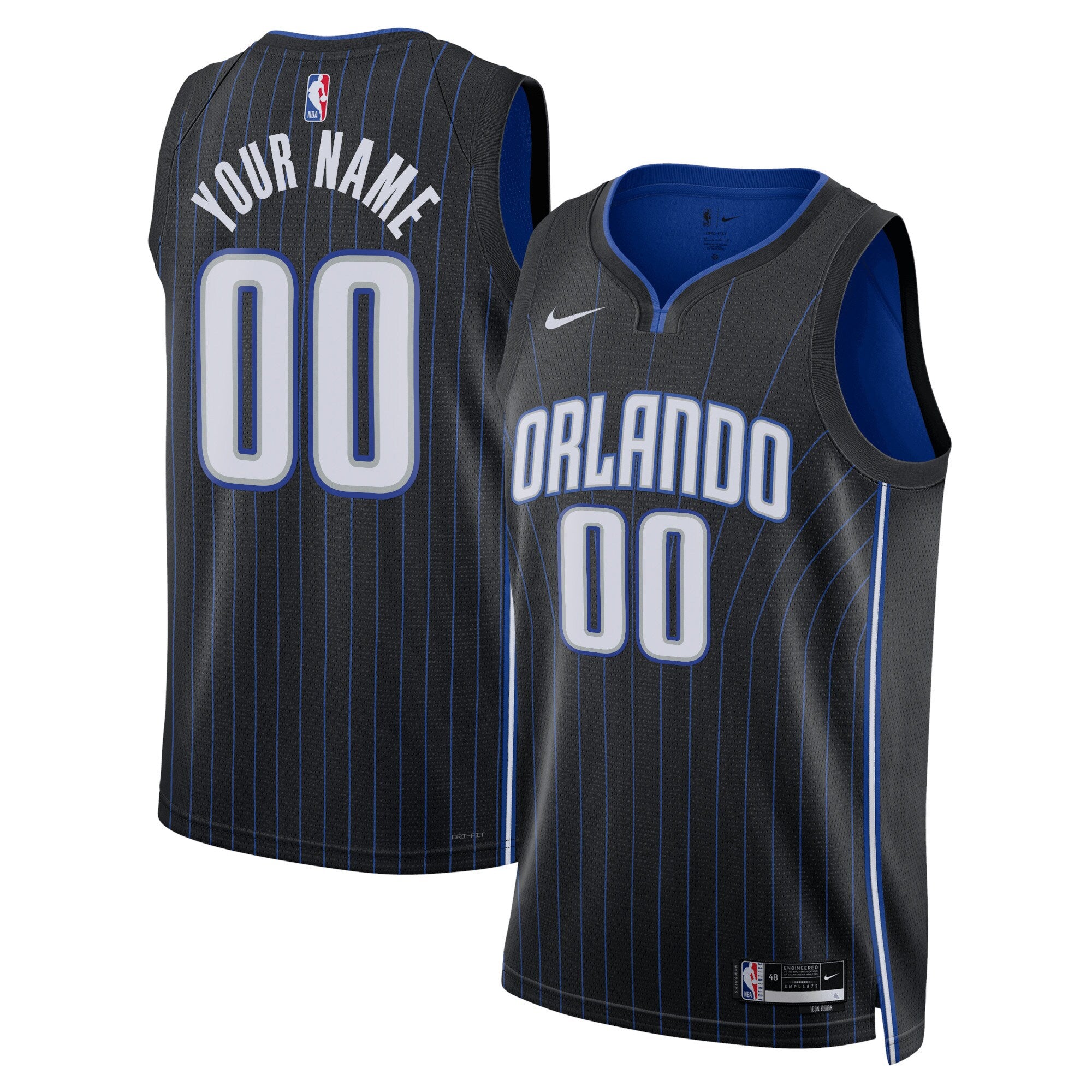 Orlando Magic Unisex Swingman Custom Jersey Black - Icon Edition Basketball TJS0774