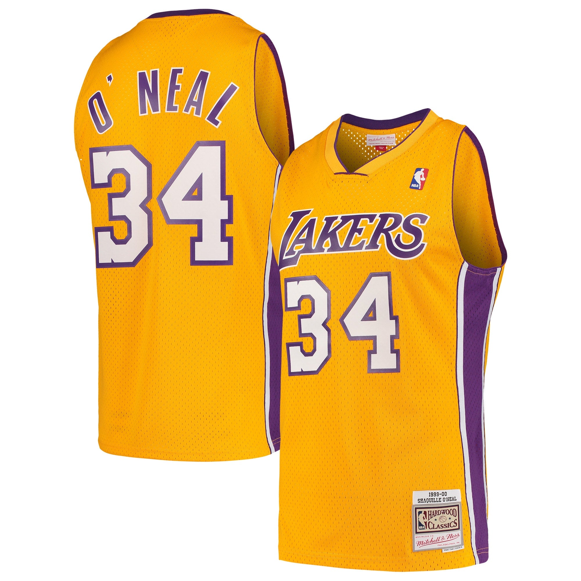 Shaquille O'Neal Los Angeles Lakers M & N Hardwood Classics Swingman Jersey - Gold Basketball TJS0754