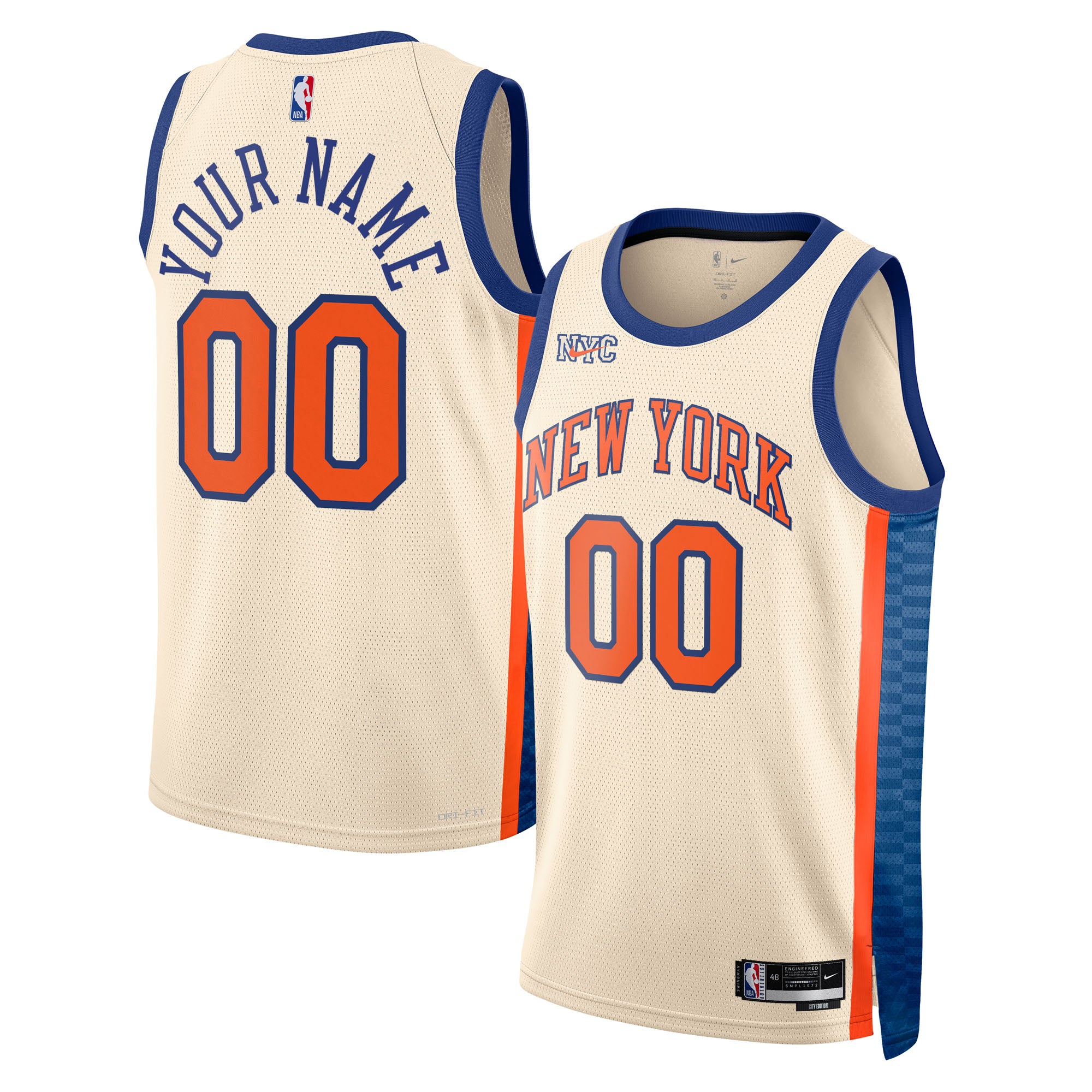 New York Knicks Unisex 2025/26 City Edition Swingman Custom Jersey - Cream Basketball TJS0768