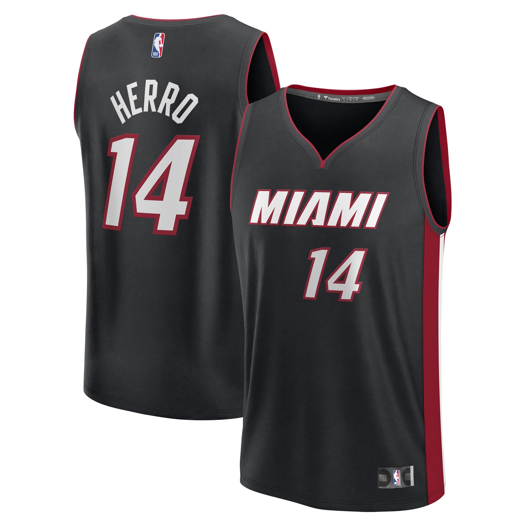 Tyler Herro Miami Heat Fast Break Replica Player Jersey - Black - Icon Edition Basketball TJS0801