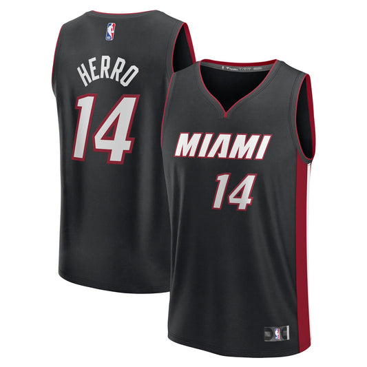 Tyler Herro Miami Heat Fast Break Replica Player Jersey - Black - Icon Edition Basketball TJS0801