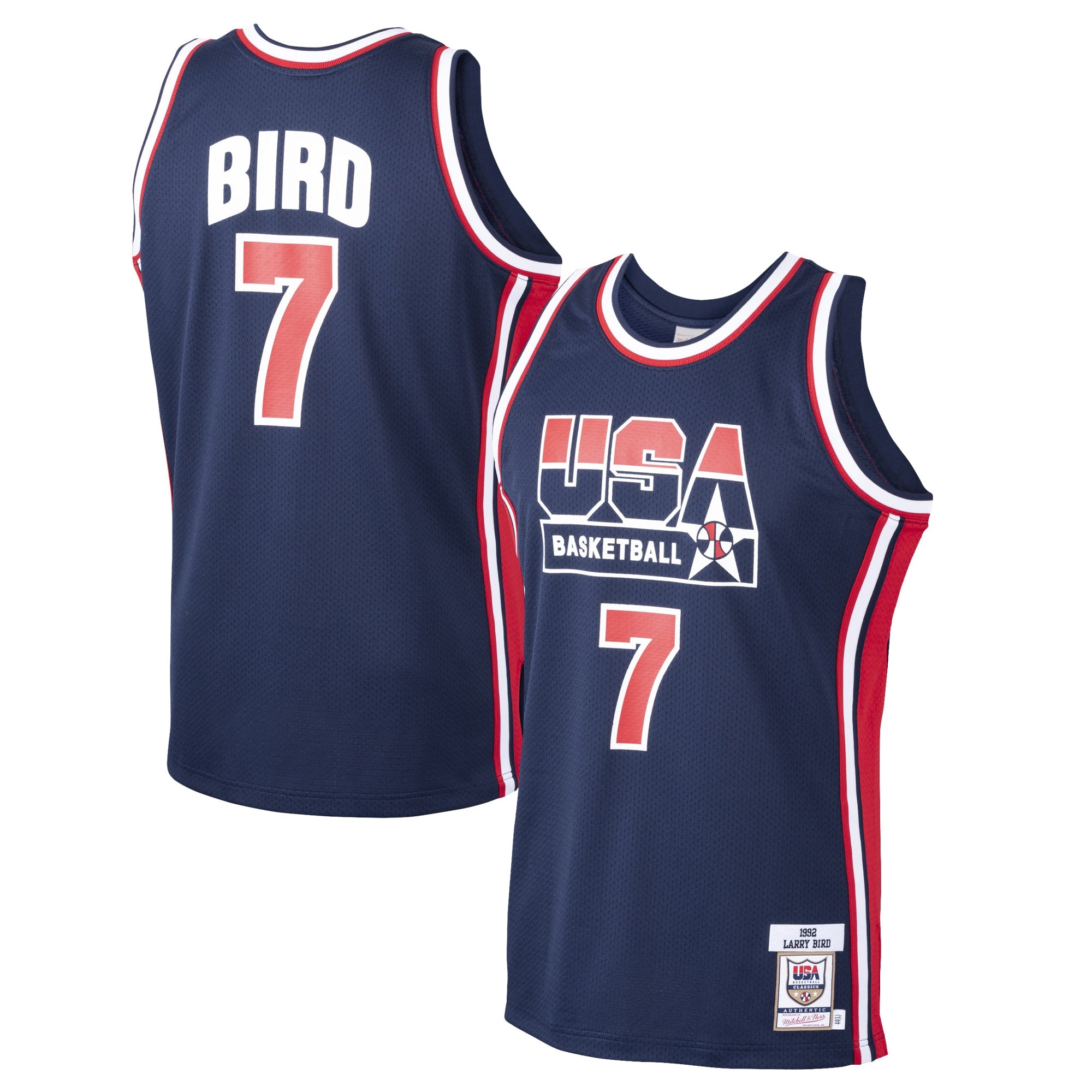 Larry Bird USA Basketball M & N 1992 Dream Team Jersey - Navy Basketball TJS0688