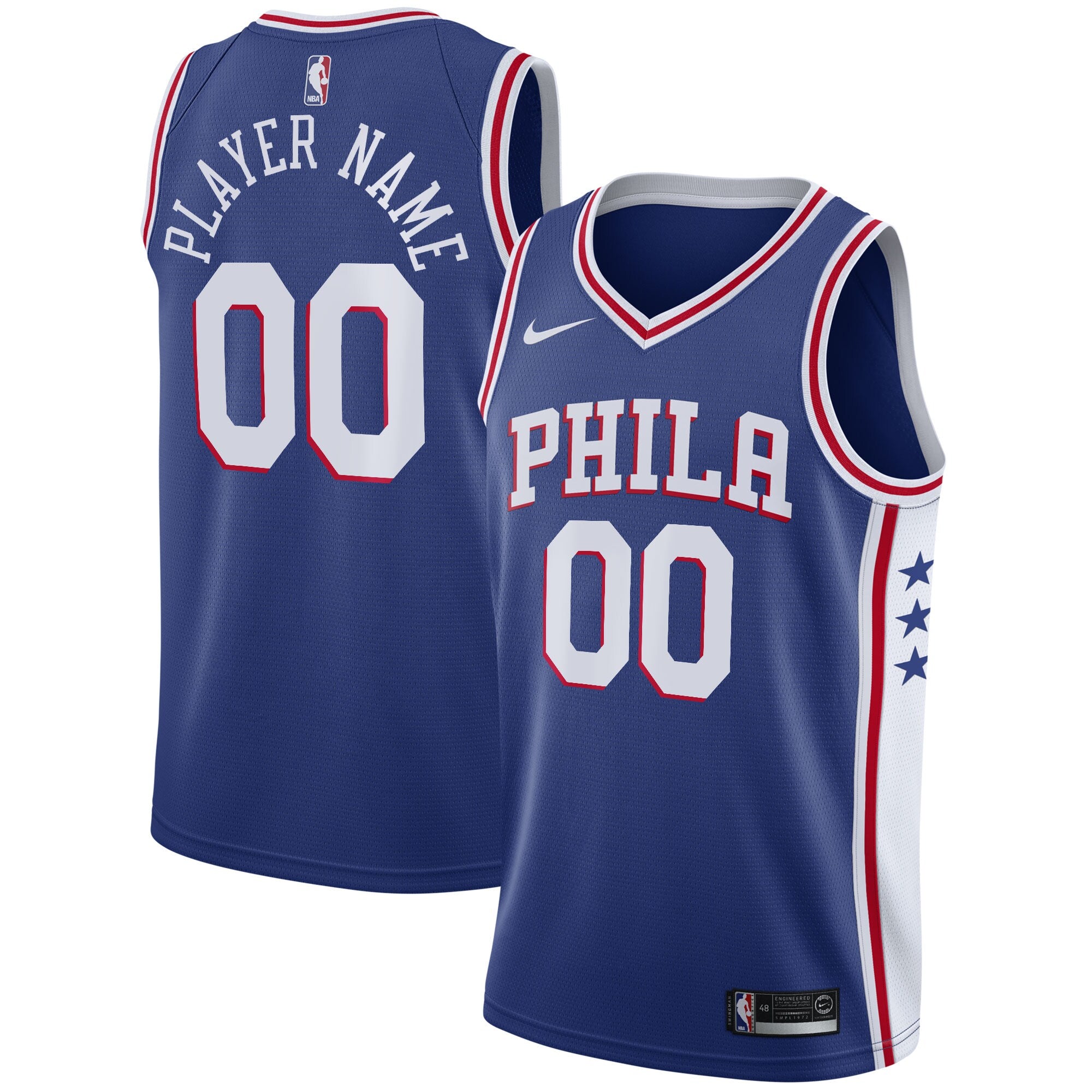 Philadelphia 76ers 2020/21 Swingman Custom Jersey - Icon Edition - Royal Basketball TJS0786