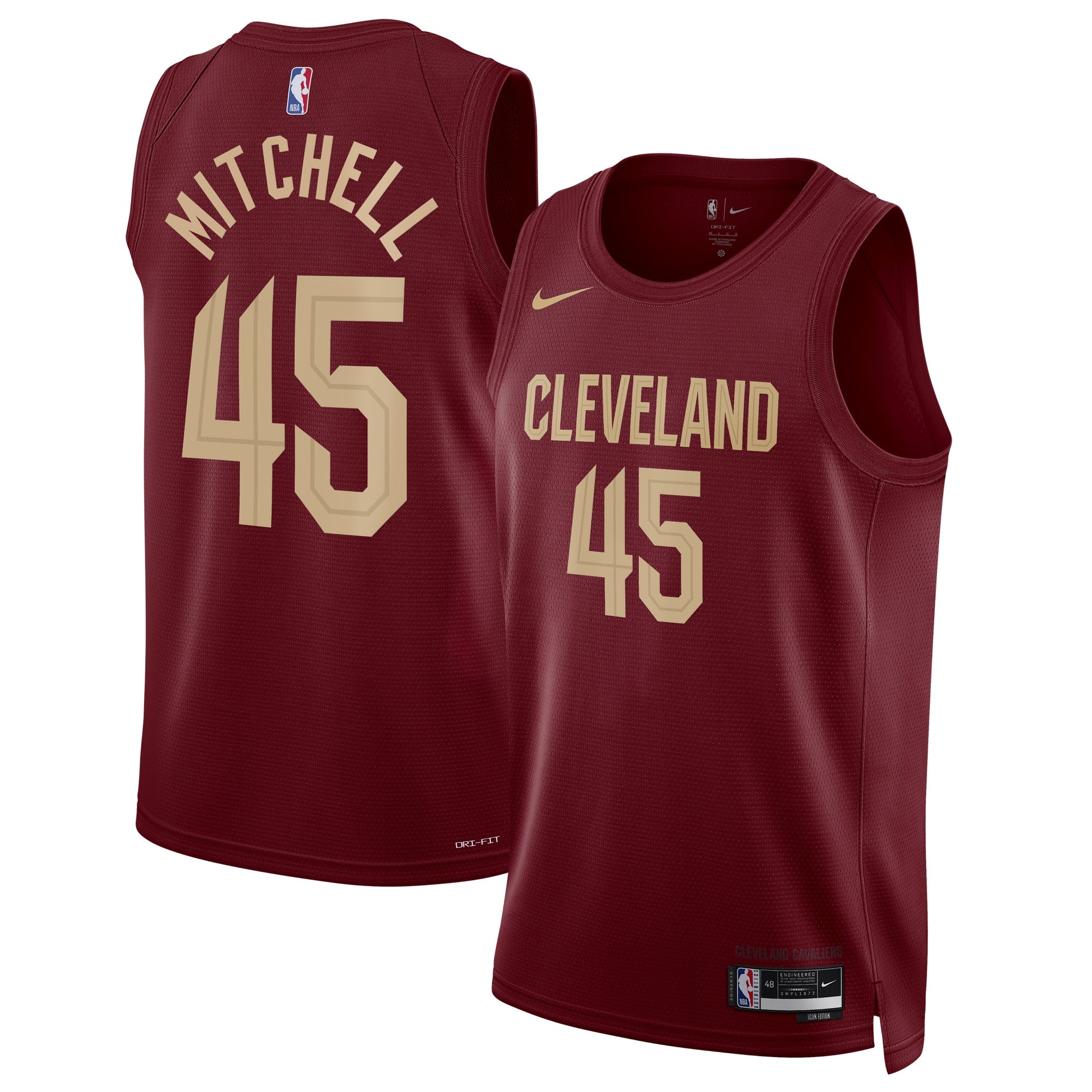 Donovan Mitchell Cleveland Cavaliers Unisex Swingman Jersey - Icon Edition - Wine Basketball TJS0684