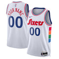 Philadelphia 76ers Unisex 2024/25 Custom Swingman Jersey - City Edition - White Basketball TJS0822