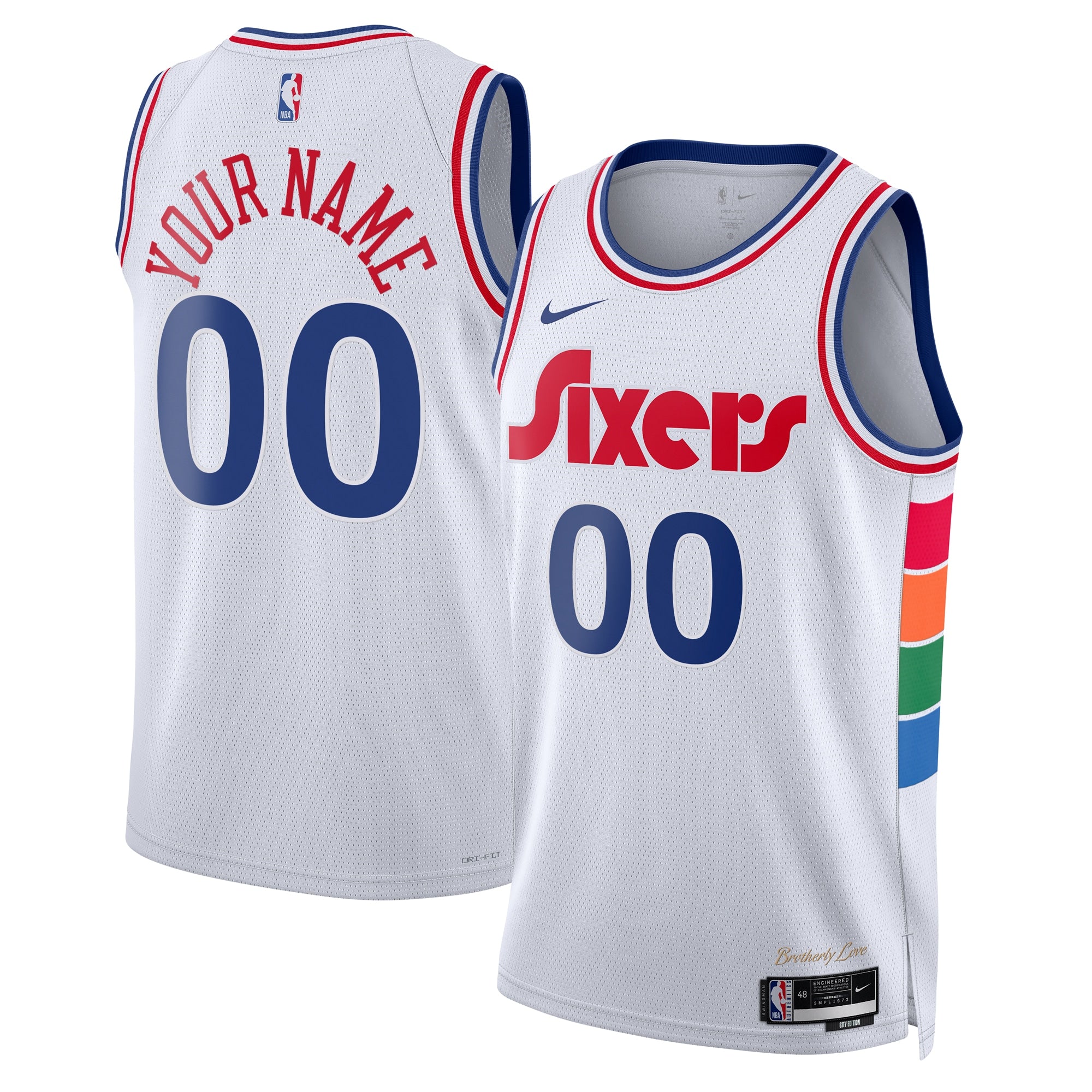 Philadelphia 76ers Unisex 2024/25 Custom Swingman Jersey - City Edition - White Basketball TJS0822