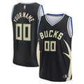 Milwaukee Bucks Custom Fast Break Jersey - Statement Edition - Black Basketball TJS0827