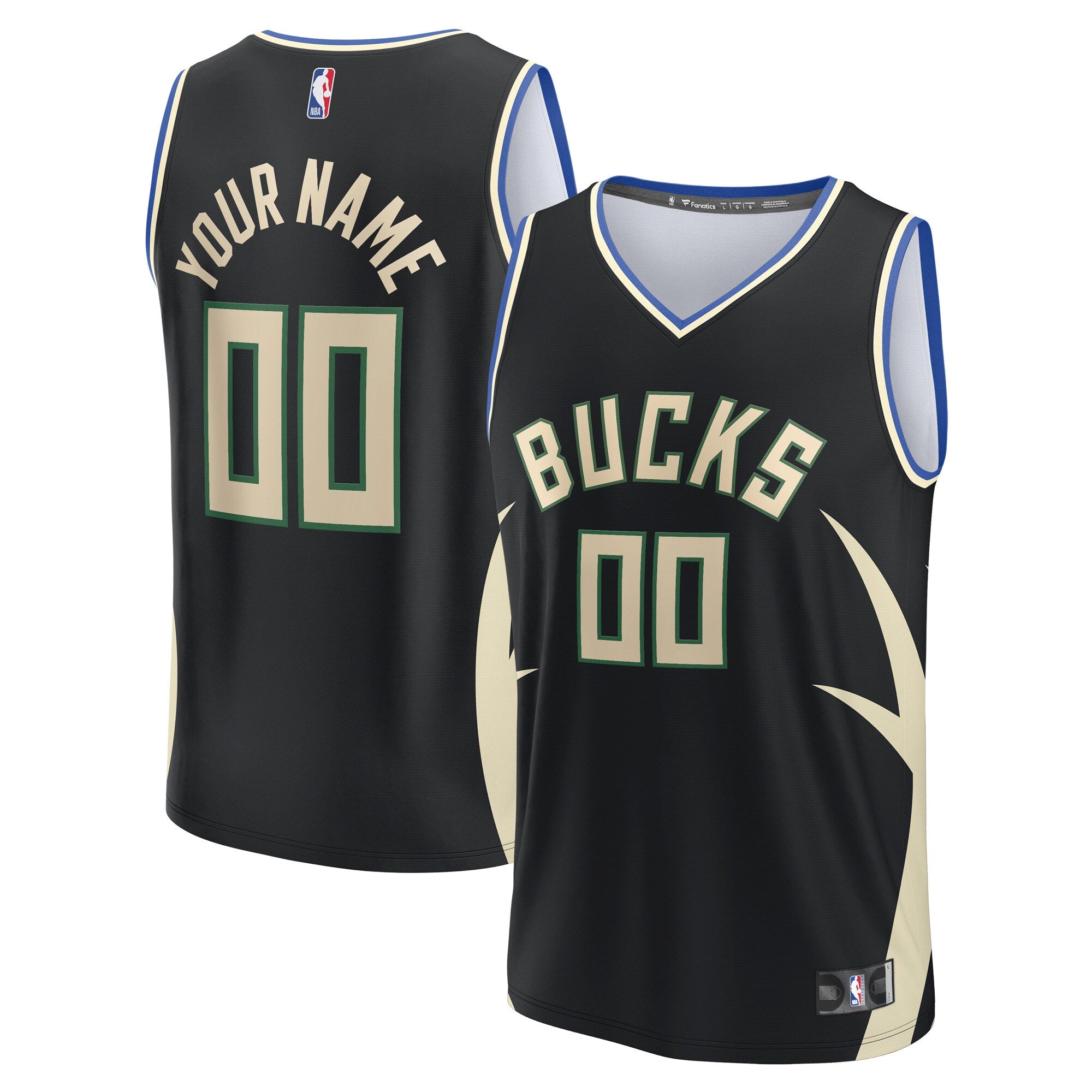 Milwaukee Bucks Custom Fast Break Jersey - Statement Edition - Black Basketball TJS0827