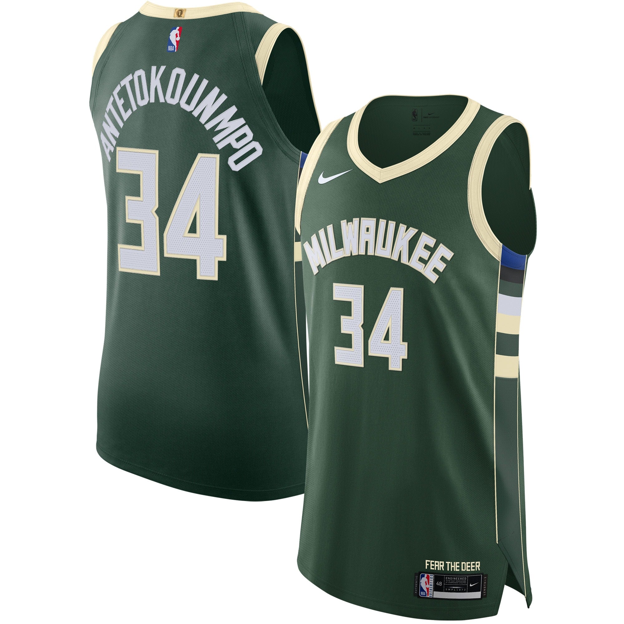 Giannis Antetokounmpo Milwaukee Bucks Jersey - Icon Edition - Hunter Green Basketball TJS0831