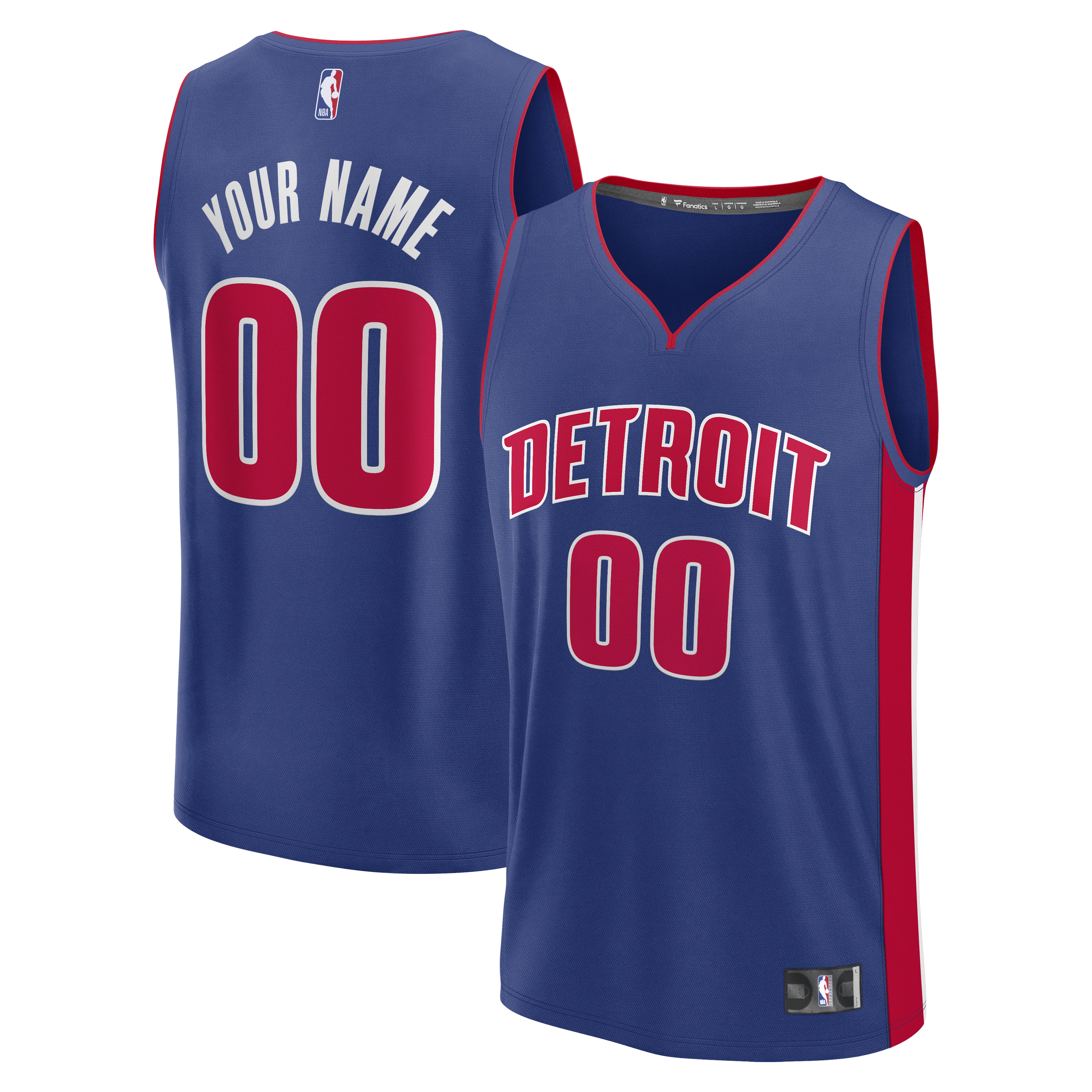 Detroit Pistons Fast Break Custom Jersey - Icon Edition - Blue Basketball TJS0681