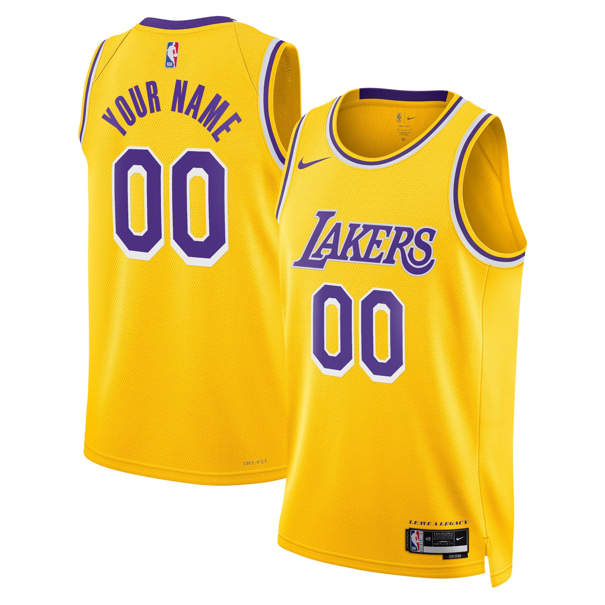 Los Angeles Lakers Unisex Swingman Custom Jersey Gold - Icon Edition Basketball TJS0709