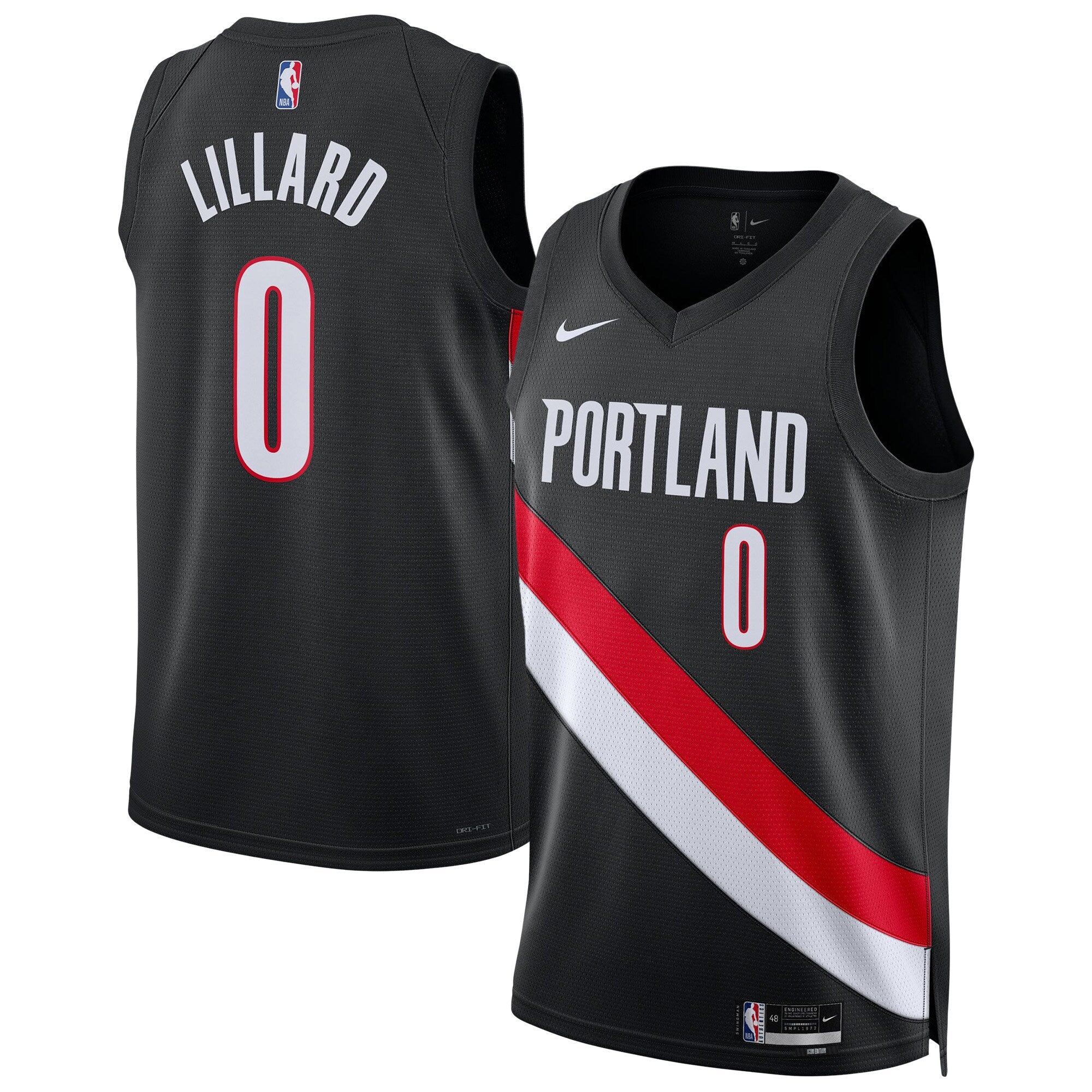 Damian Lillard Portland Trail Blazers Unisex Swingman Player Jersey - Icon Edition - Black Basketball TJS0800