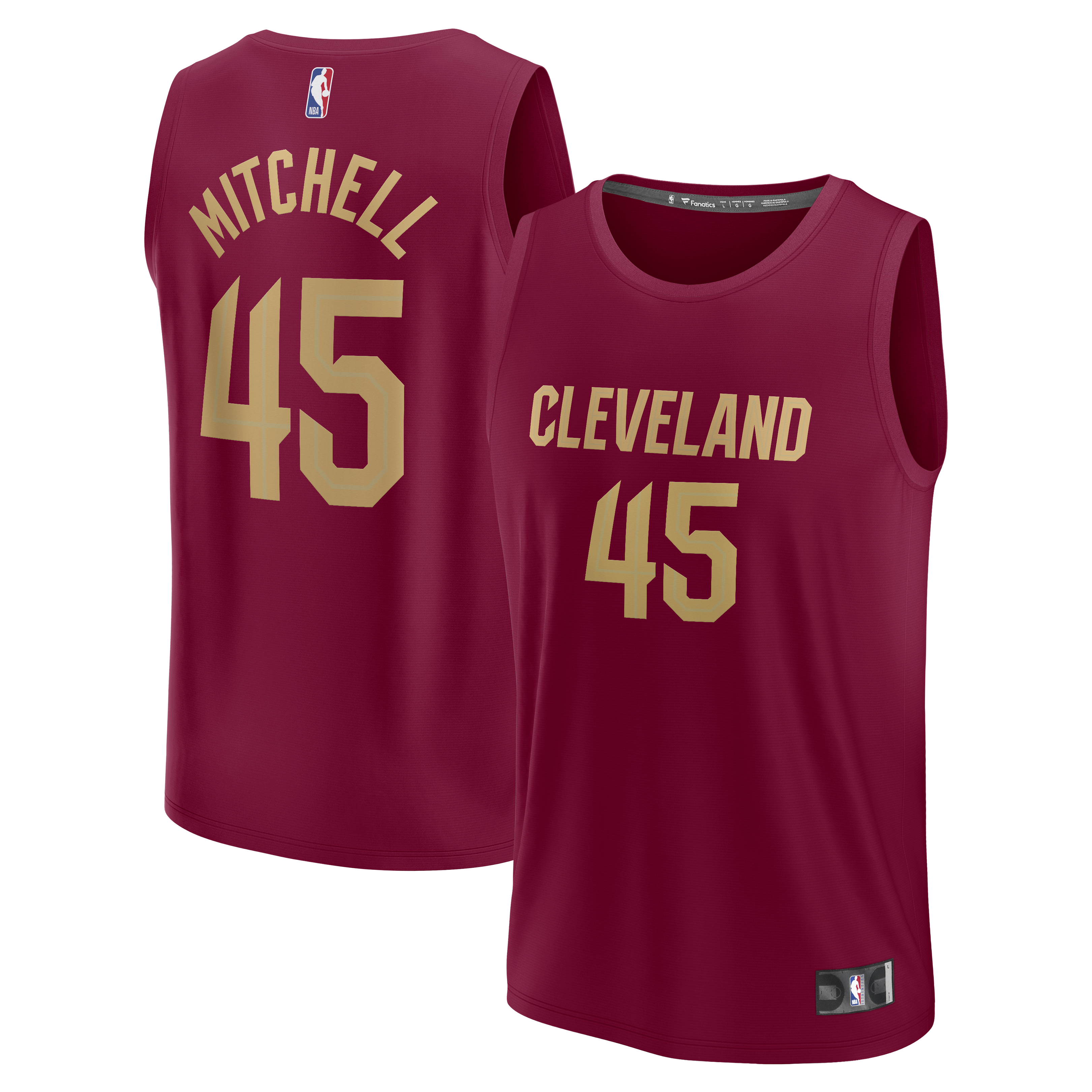 Donovan Mitchell Cleveland Cavaliers Fast Break Replica Jersey - Icon Edition - Wine Basketball TJS0806