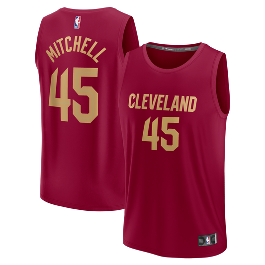 Donovan Mitchell Cleveland Cavaliers Fast Break Replica Jersey - Icon Edition - Wine Basketball TJS0806