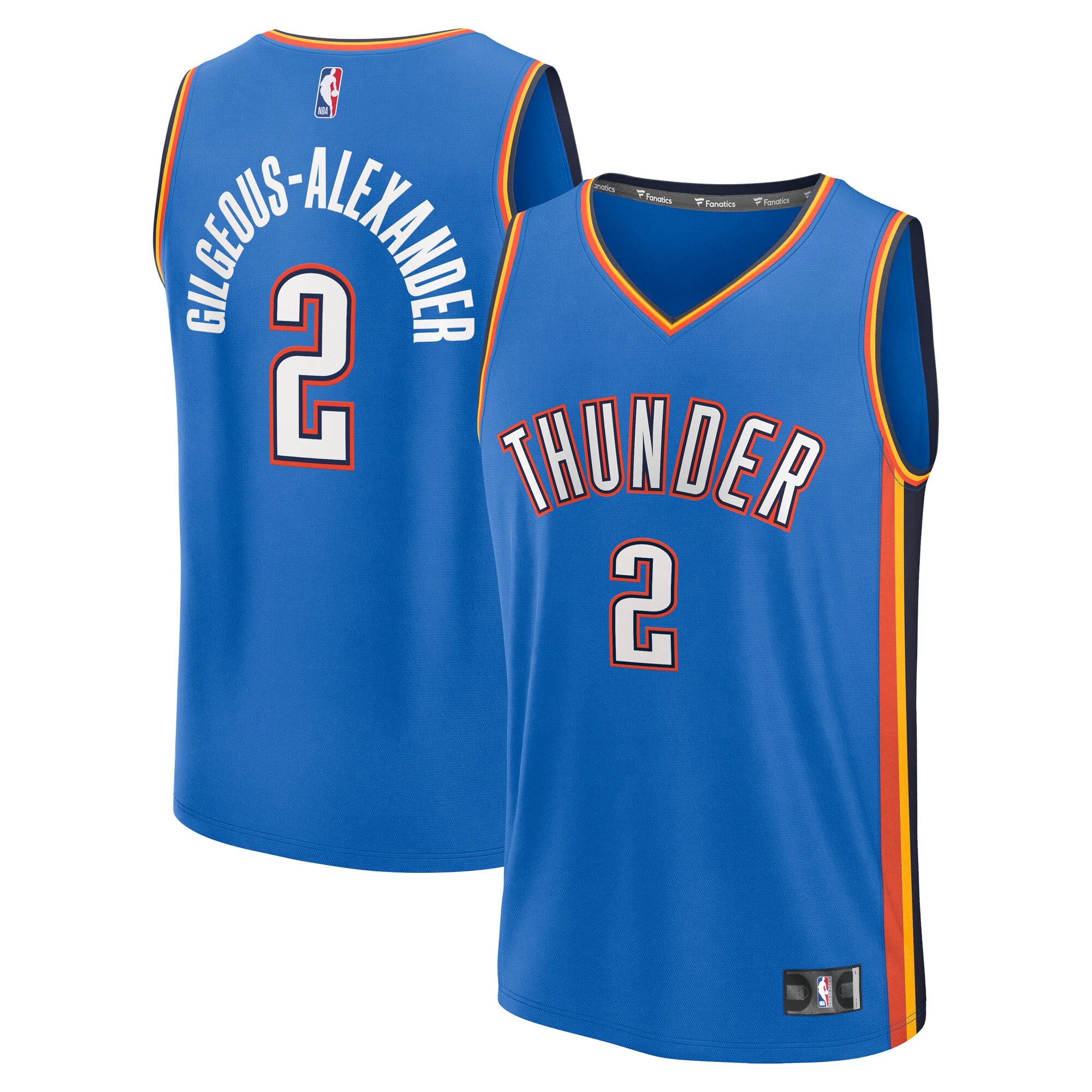 Shai Gilgeous-Alexander Oklahoma City Thunder Fast Break Replica Player Jersey - Icon Edition - Blue Basketball TJS0756