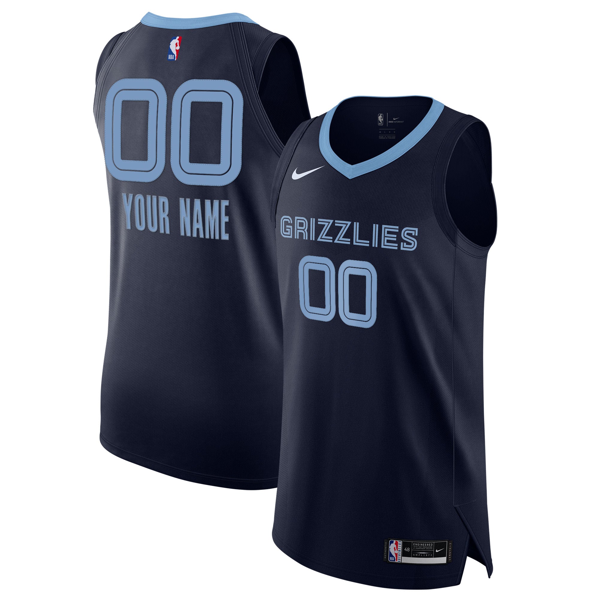 Memphis Grizzlies 2020/21 Custom Jersey Navy - Icon Edition Basketball TJS0865