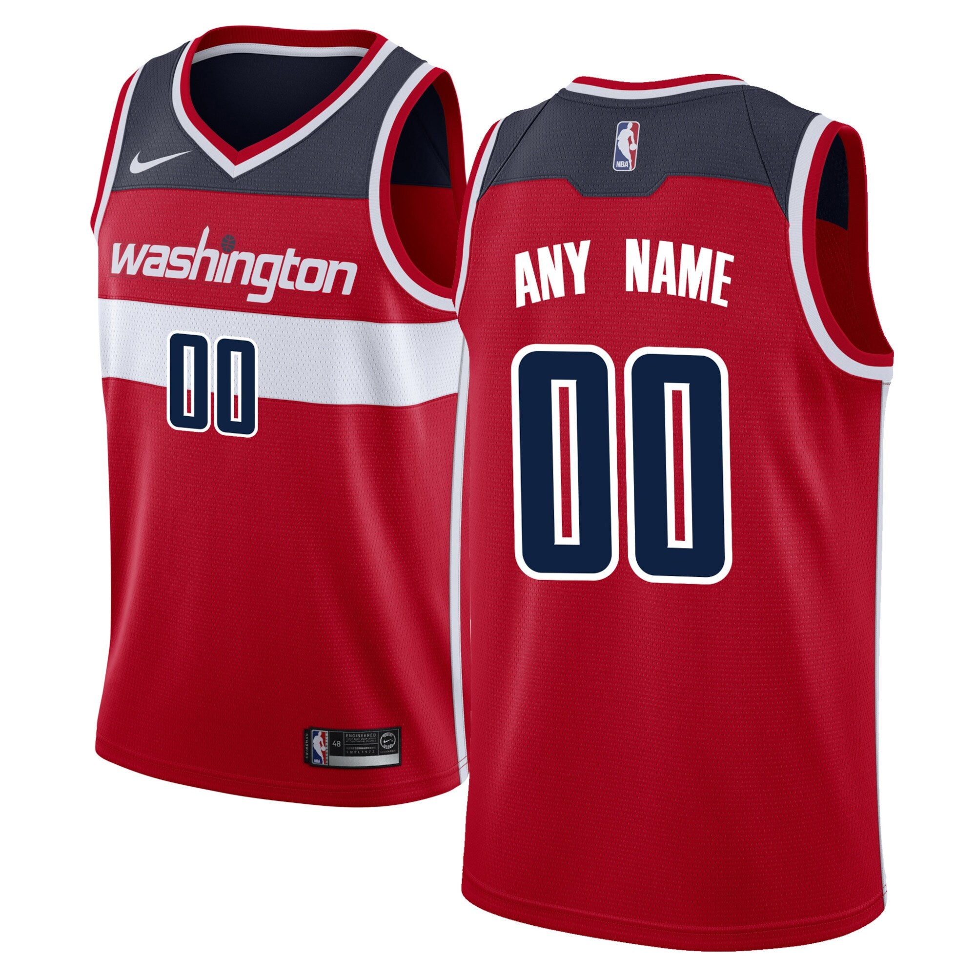 Washington Wizards Swingman Custom Jersey Red - Icon Edition Basketball TJS0844