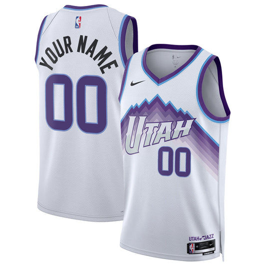 Utah Jazz Unisex Swingman Custom Jersey - Association Edition - White Basketball TJS0782