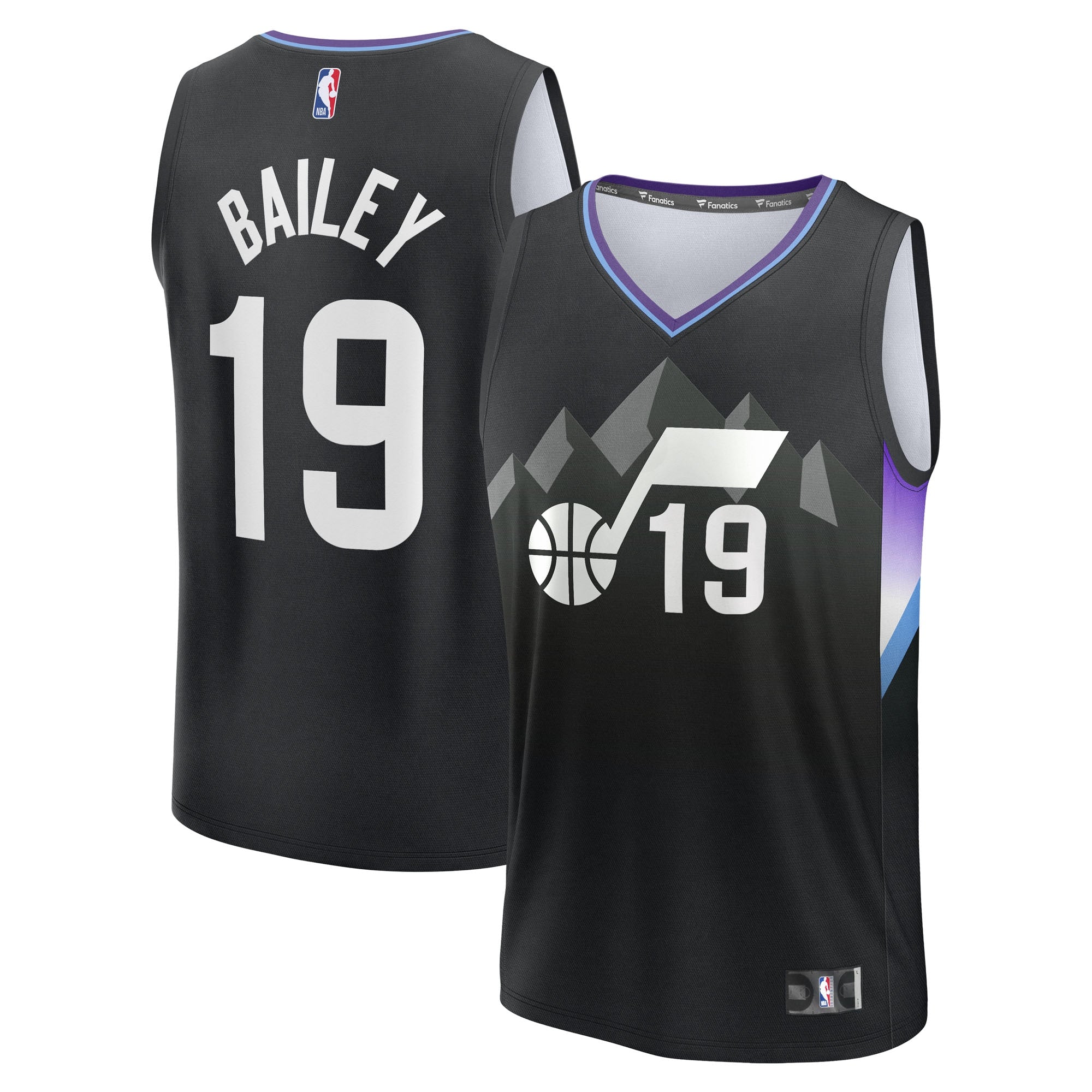 Ace Bailey Utah Jazz 2025 Draft First Round Pick Fast Break Replica Jersey - Statement Edition - Black Basketball TJS1054