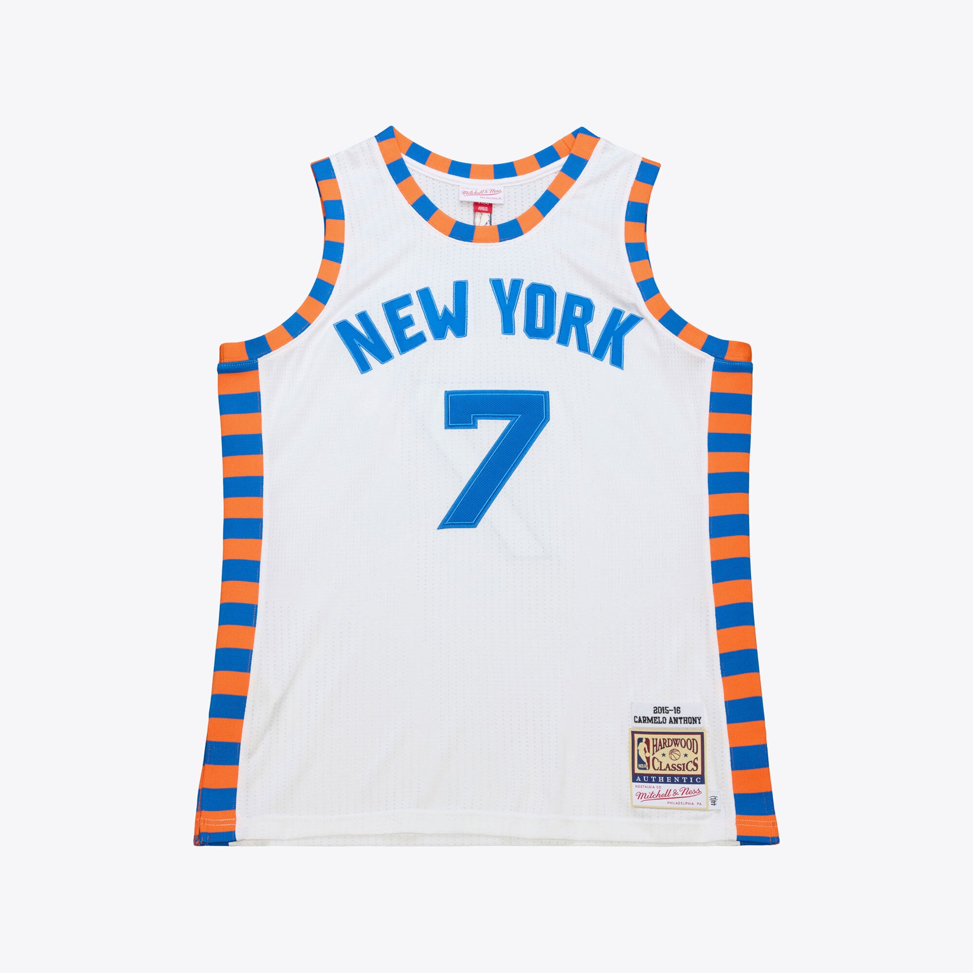 Carmelo Anthony New York Knicks M & N 2015-16 Hardwood Classics Jersey - White Basketball TJS0964