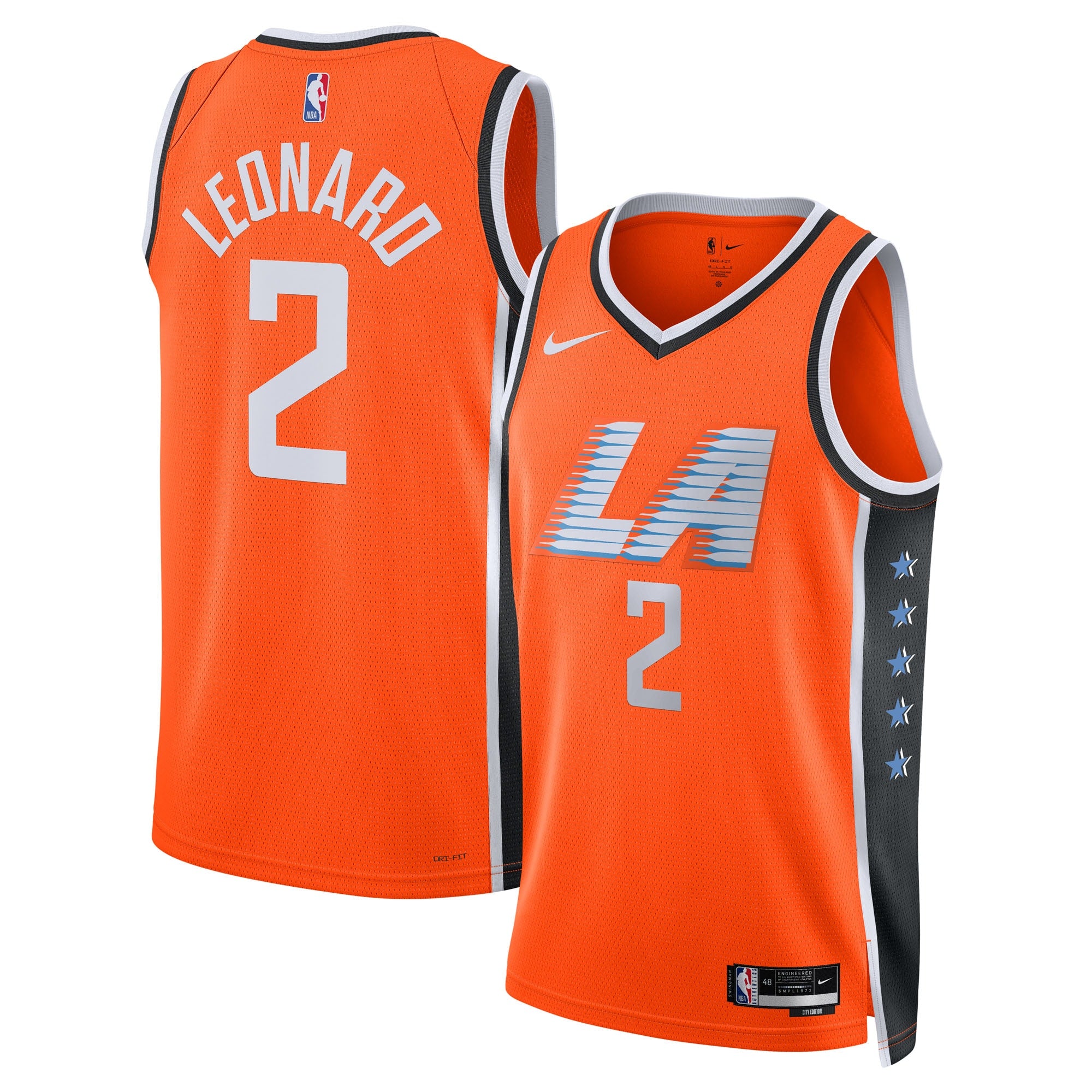 Kawhi Leonard LA Clippers Unisex 2025/26 Swingman Jersey - Orange - City Edition Basketball TJS0890
