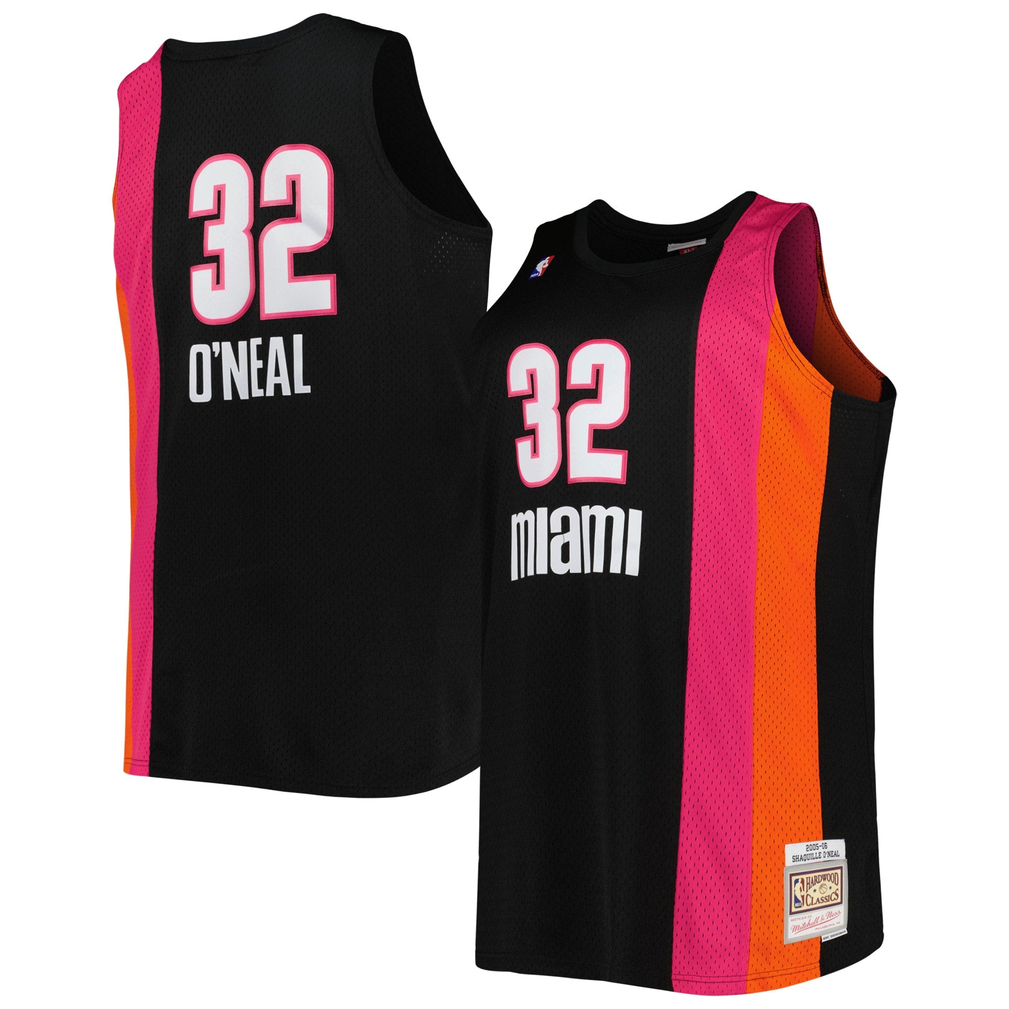 Shaquille O'Neal Miami Heat M & N Big & Tall Hardwood Classics 2005/06 Swingman Jersey - Black Basketball TJS0881