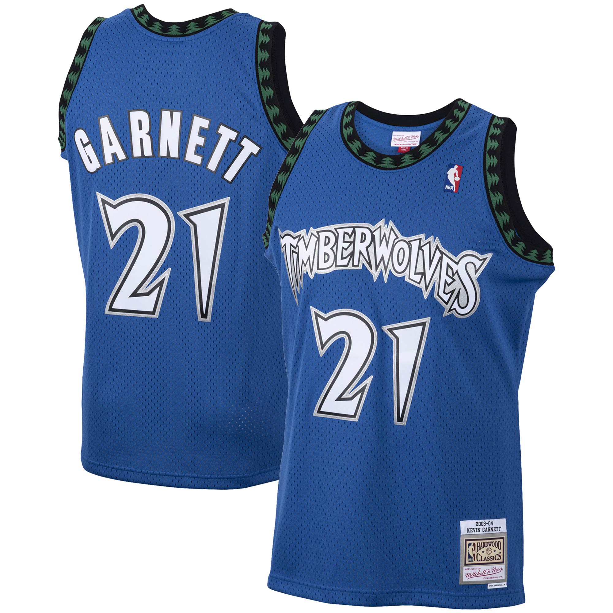 Kevin Garnett Minnesota Timberwolves M & N 2003/04 Hardwood Classics Swingman Jersey - Blue Basketball TJS1045