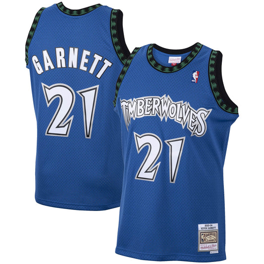 Kevin Garnett Minnesota Timberwolves M & N 2003/04 Hardwood Classics Swingman Jersey - Blue Basketball TJS1045