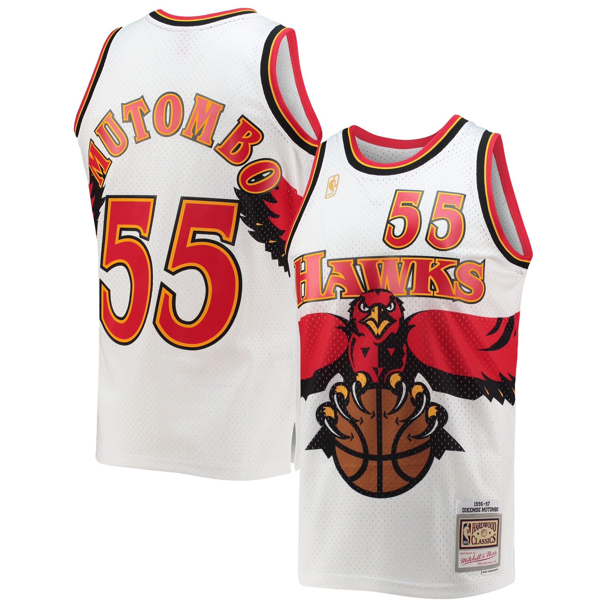 Dikembe Mutombo Atlanta Hawks M & N 1996/97 Hardwood Classics Swingman Jersey - White Basketball TJS1060