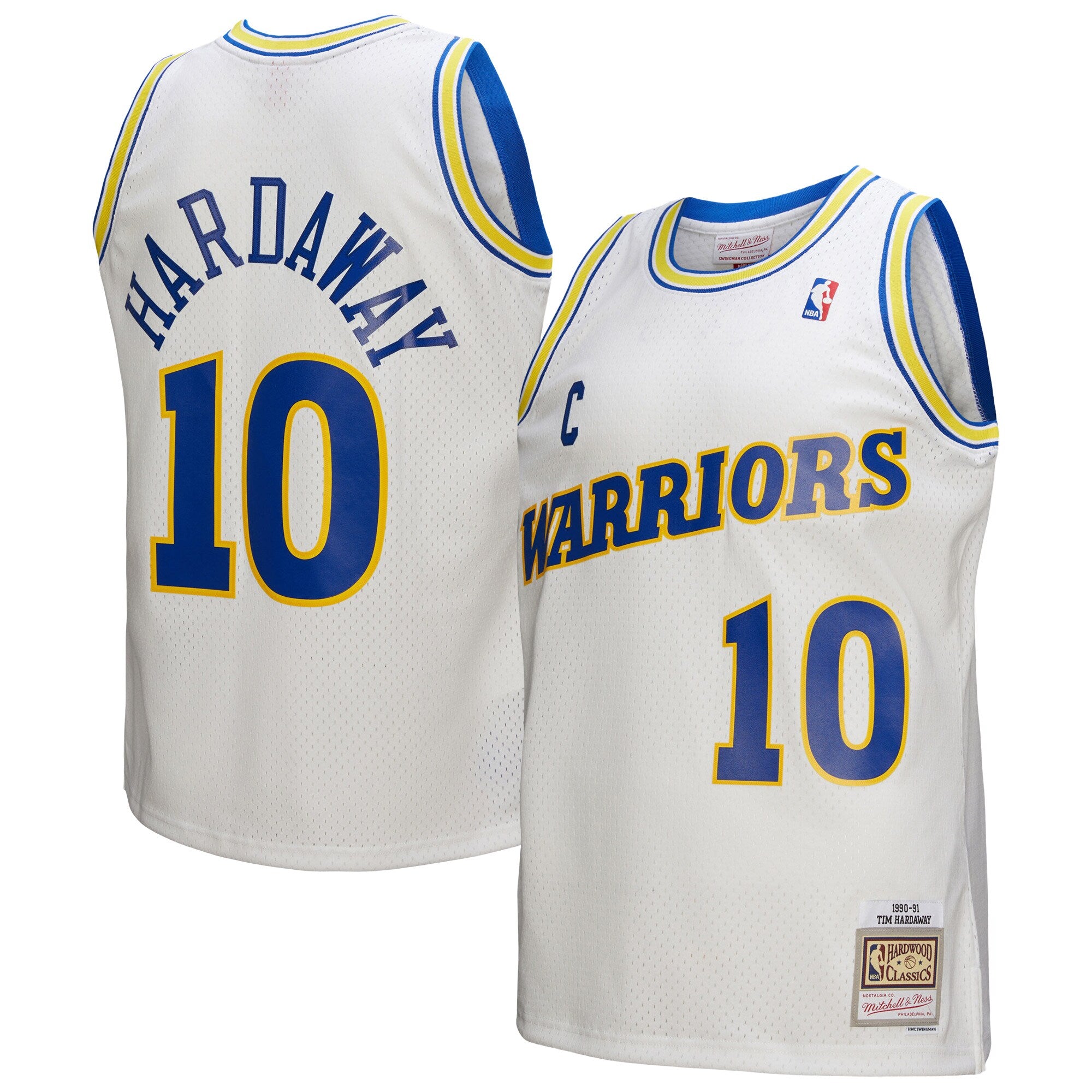 Tim Hardaway Golden State Warriors M & N Hardwood Classics 1990/91 Swingman Jersey - White Basketball TJS1058