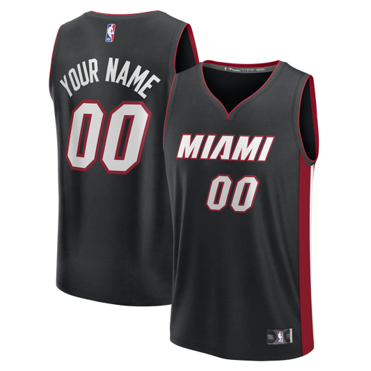 Miami Heat Fast Break Custom Jersey - Icon Edition - Black Basketball TJS1037